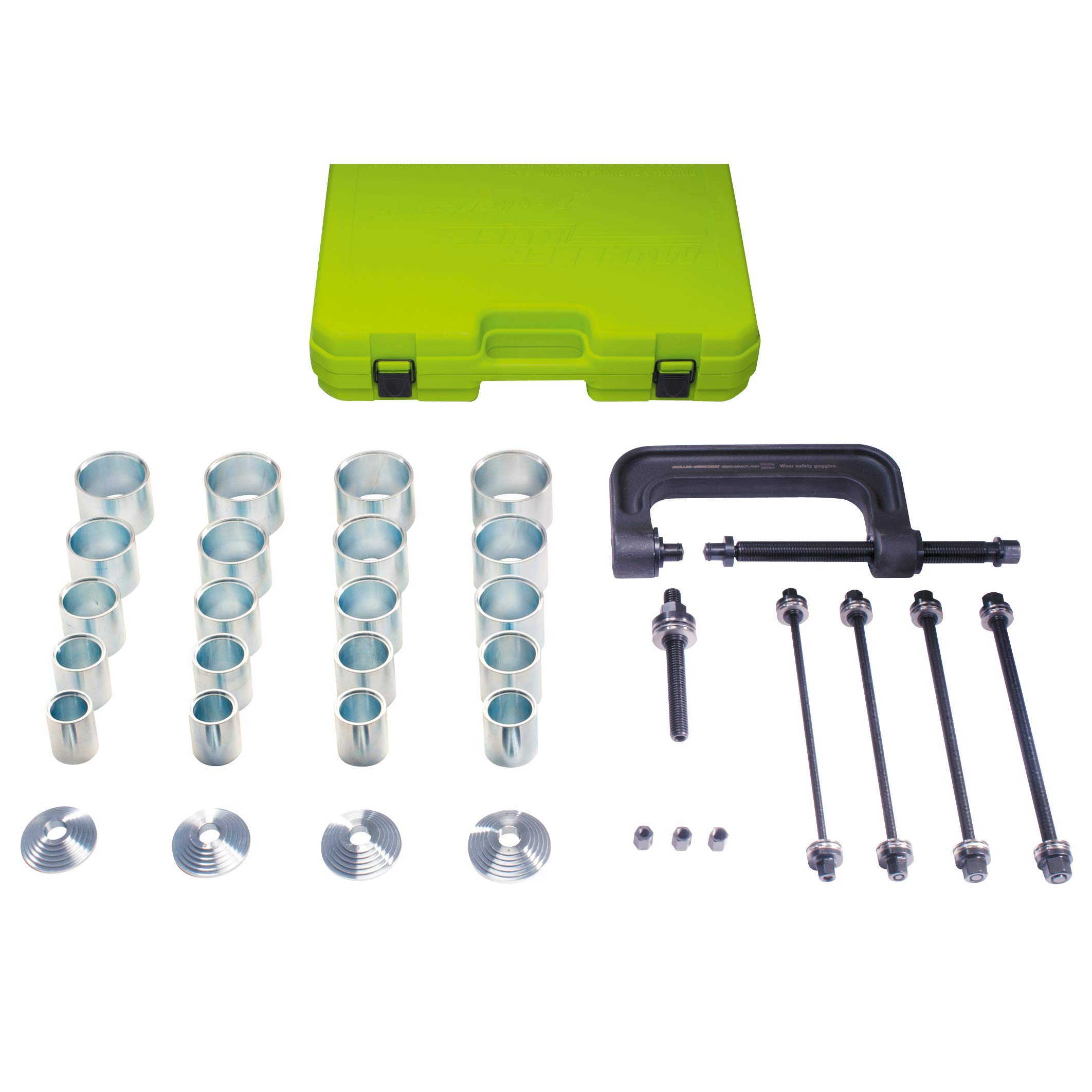 Mueller-Kueps 609 400 460 Press and Pull Kit with XL C-Clamp - Heavy Duty Automotive Repair Tool for Bearing, Bushings, and Gears - Perfect for Mechanics and DIY Car Maintenance