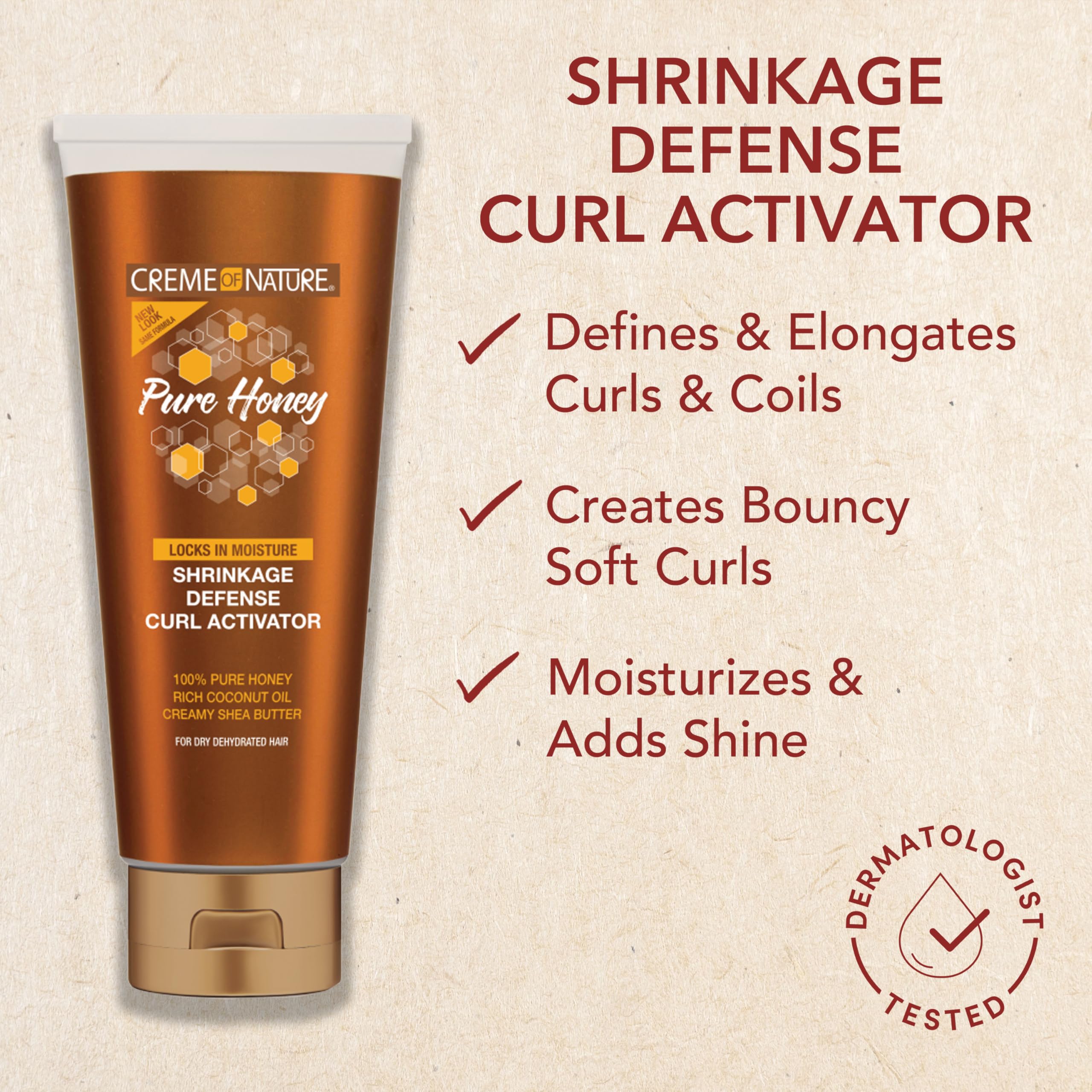 Creme of Nature Curl Activator with Pure Honey, Coconut Oil & Shea Butter - Moisturizing Treatment for Dry, Dehydrated Hair - 10.5 oz | Perfect for Natural Curls, Twist Outs & Protective Styles