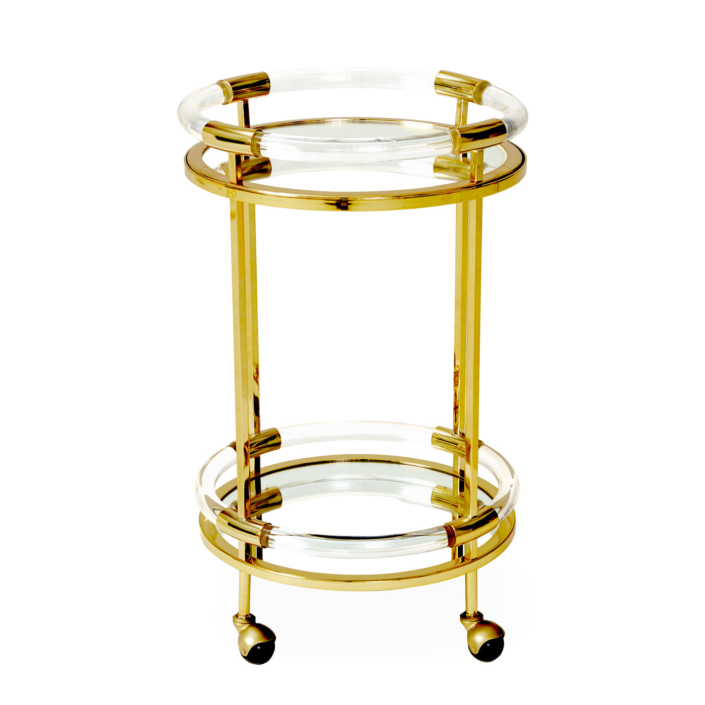 Jacques Round Bar Cart - Modern Rolling Drink Cart with Wheels for Home Bar, Living Room, or Outdoor Entertaining | Stylish & Functional Beverage Serving Cart