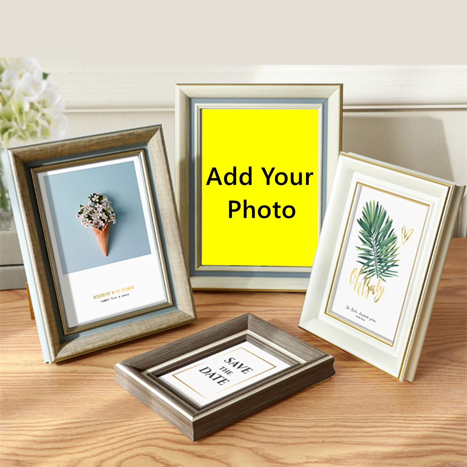 Custom Photo Frames - Personalized Picture Frames with Your Photos - Unique Wall Art & Thoughtful Gift for Girlfriend, Wife, or Family - Tabletop Display for Home, Office Decor - Free Photo Printing Included
