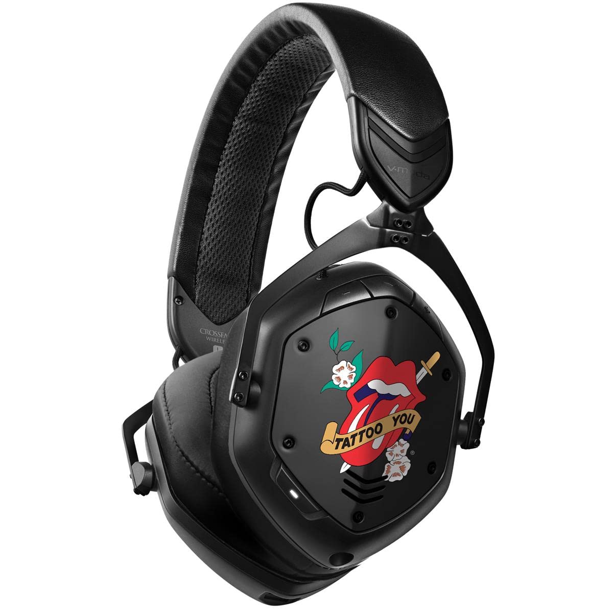Rolling Stones x V-MODA Crossfade 2 Wireless Bluetooth Over-Ear Headphones - Black Tattoo Edition (RSTONES-Tattoo) | Premium Sound for Music Lovers, Studio Use & Travel