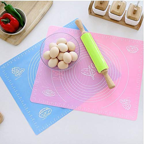 JAPP Silicone Baking Mat - Non-Stick Pastry Rolling Mat with Measurements for Fondant, Dough & Cookie Making - Reusable Kneading Mat (50x40cm) - Perfect for Home Bakers, Cake Decorating & Kitchen Baking Needs