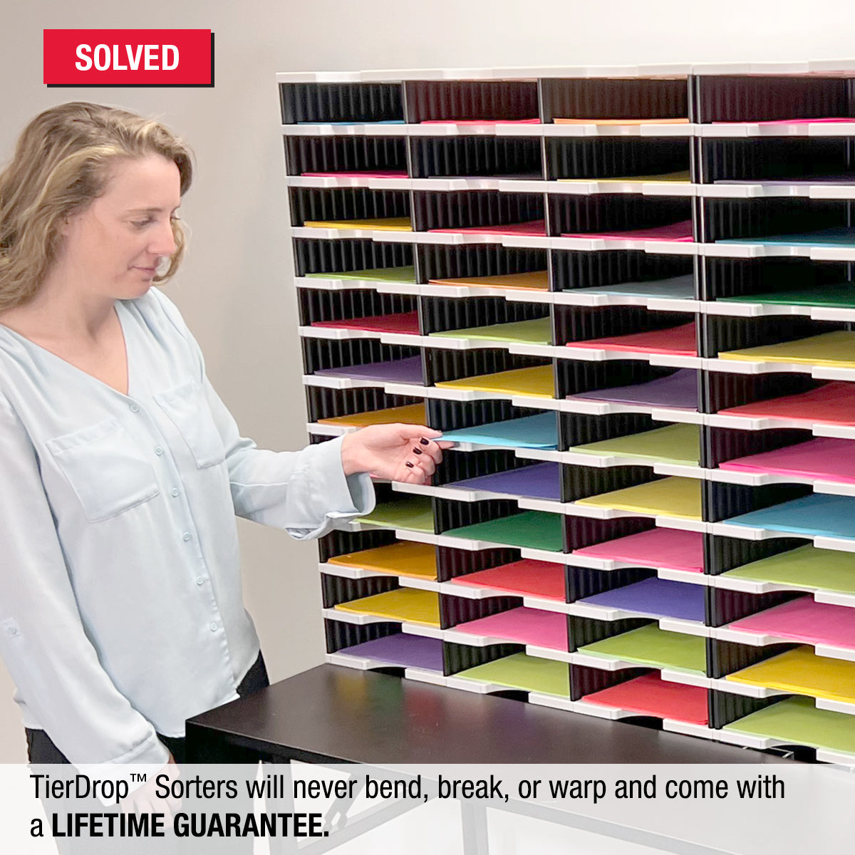Ultimate Office TierDrop™ 48-Slot Organizer - 38W Literature, Forms, Mail & Classroom Sorter for Efficient Document Management - Perfect for Offices, Schools, and Home Workspaces