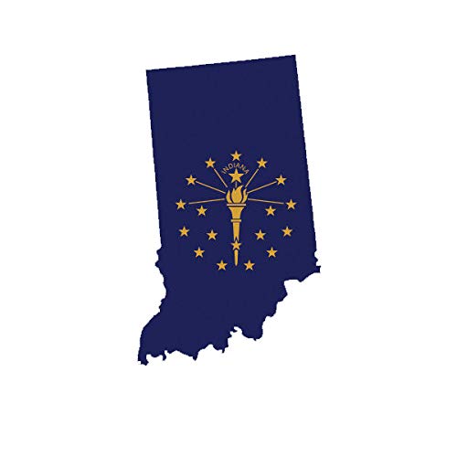EW Designs Indiana State Shaped Flag Vinyl Sticker - 5