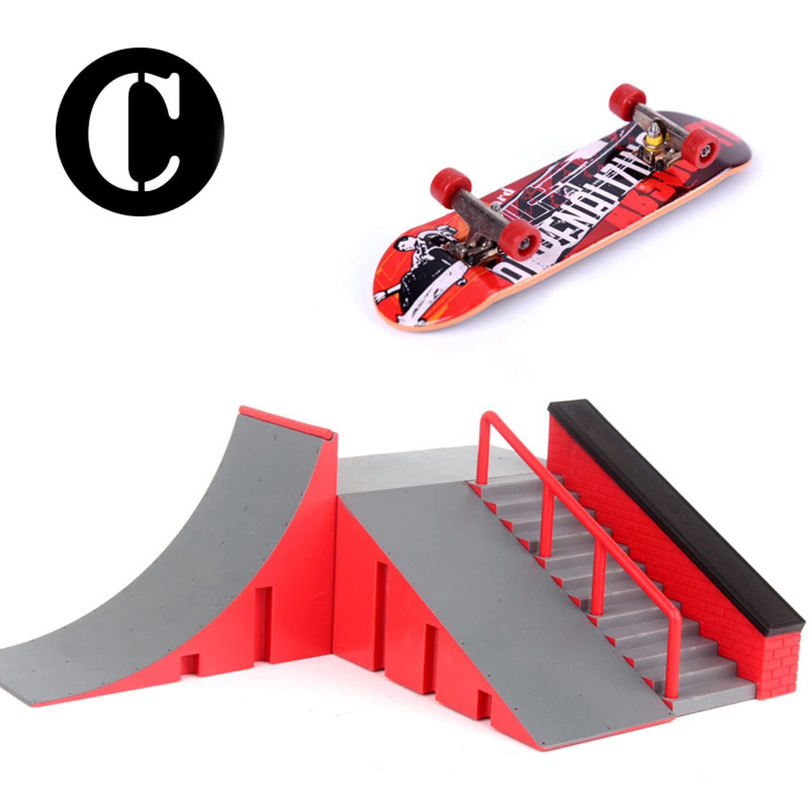 Skateboard Ramp Kit with Rails - Complete Starter Set for Finger Skateboards & Mini Scooters | Perfect for Party Games, Training & Improving Finger Coordination | Great for Kids, Teens & Adults
