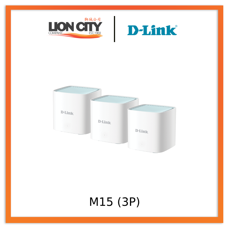 D-Link M15 (3-Pack) AX1500 Whole Home Mesh WiFi System - Fast & Reliable Coverage for Large Homes | Pre-Order Now for Smart Homes & Offices