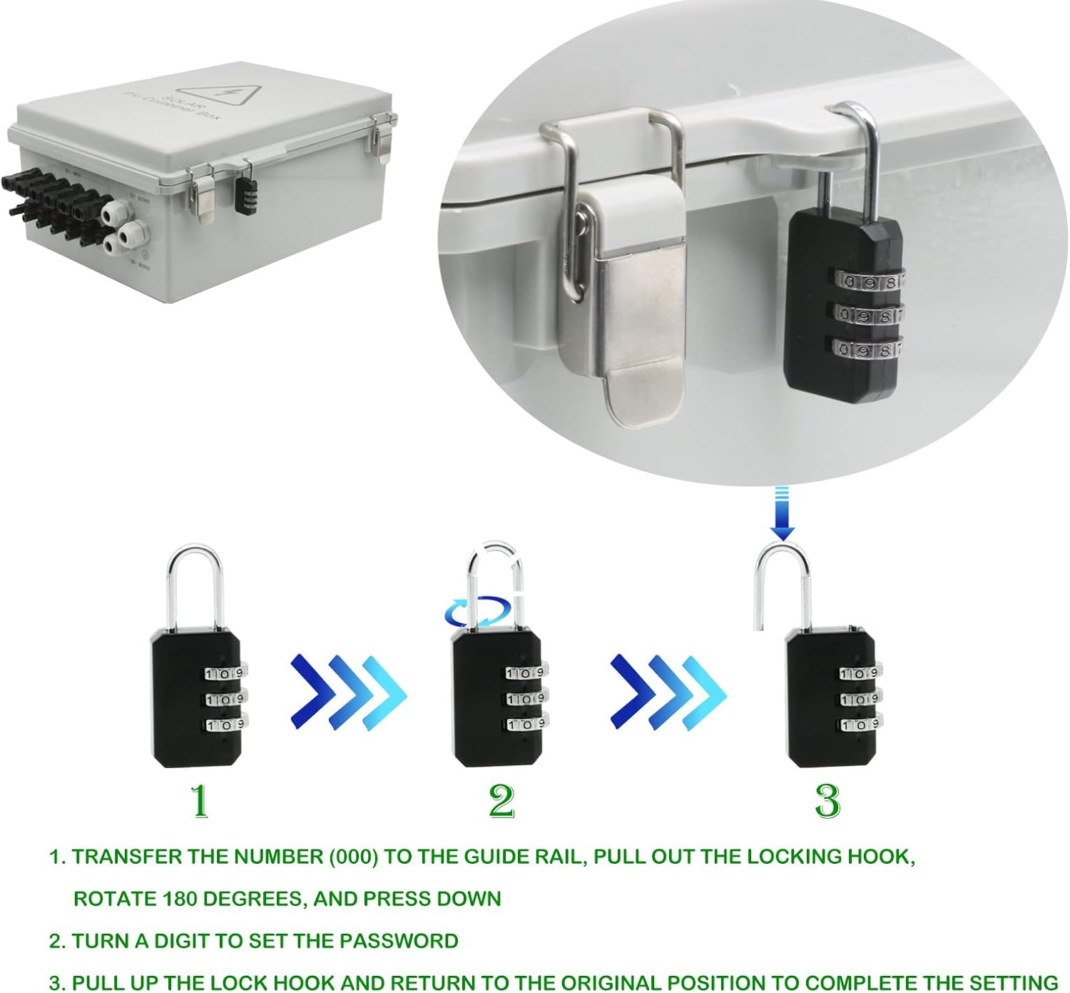 4 String Waterproof Solar Combiner Box with Lightning Arrester - 15A Fuse & 63A Circuit Breaker for Solar Panel Systems | Outdoor PV Array Protection for Home & Commercial Use