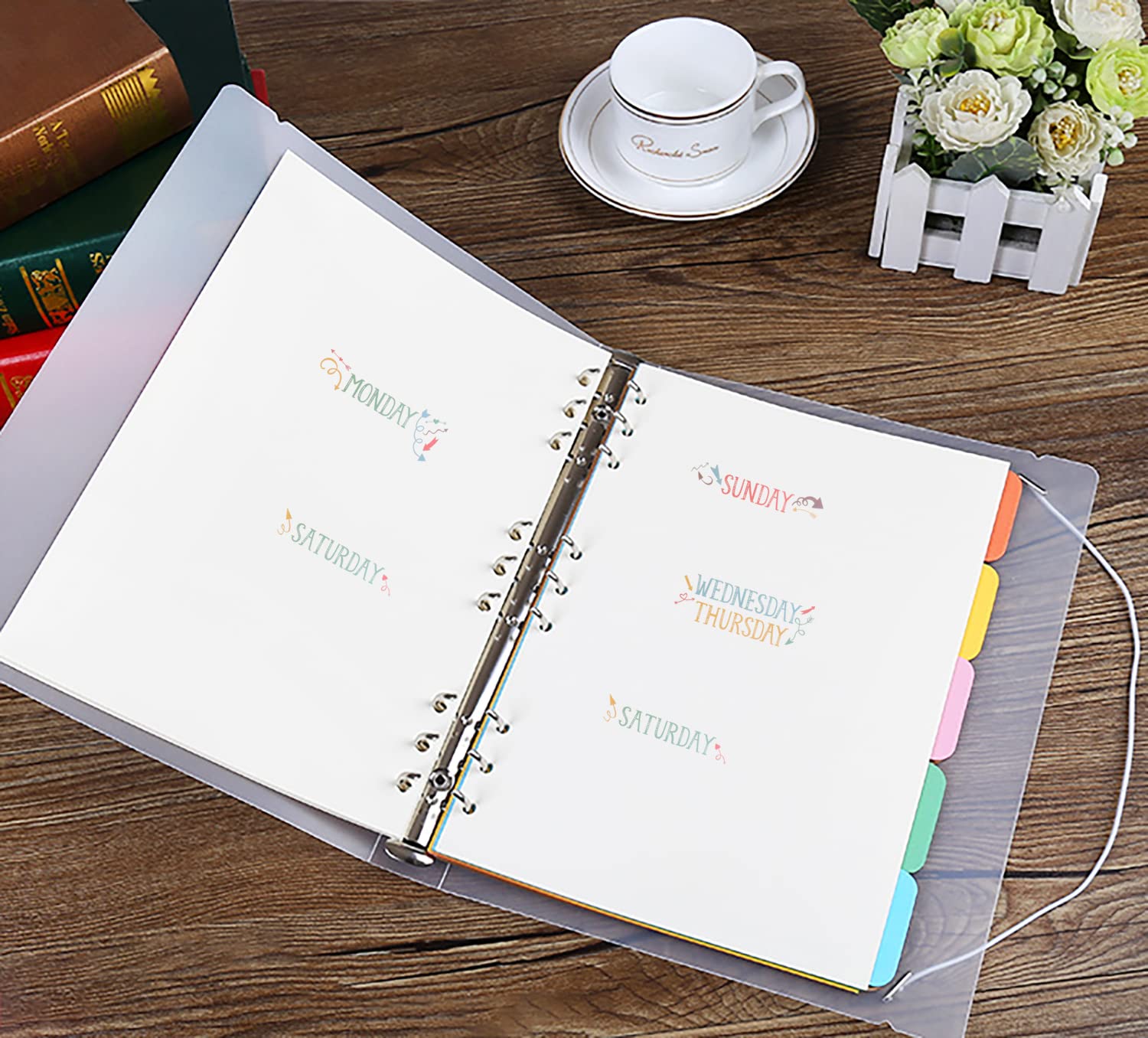 ONLYKXY 10-Pack Colorful Weekly Planner Stickers - Monday to Sunday Self-Adhesive Labels for Journals, Planners & Scrapbooking - Perfect for Organization, School & Office Use