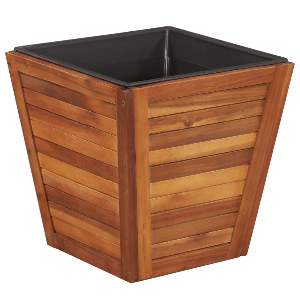 Premium Solid Acacia Wood Raised Garden Bed Set - 3-Piece Square Planter Box for Outdoor Flowers, Herbs & Vegetables | Balcony, Patio & Backyard Gardening | Durable Wooden Storage Crates & Plant Containers