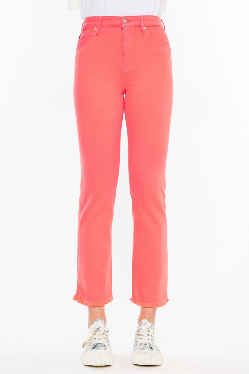Tiana High Rise Slim Straight Jeans for Women - Stretchy Denim Pants, Comfortable & Flattering Fit - Perfect for Casual Wear, Office, and Night Out