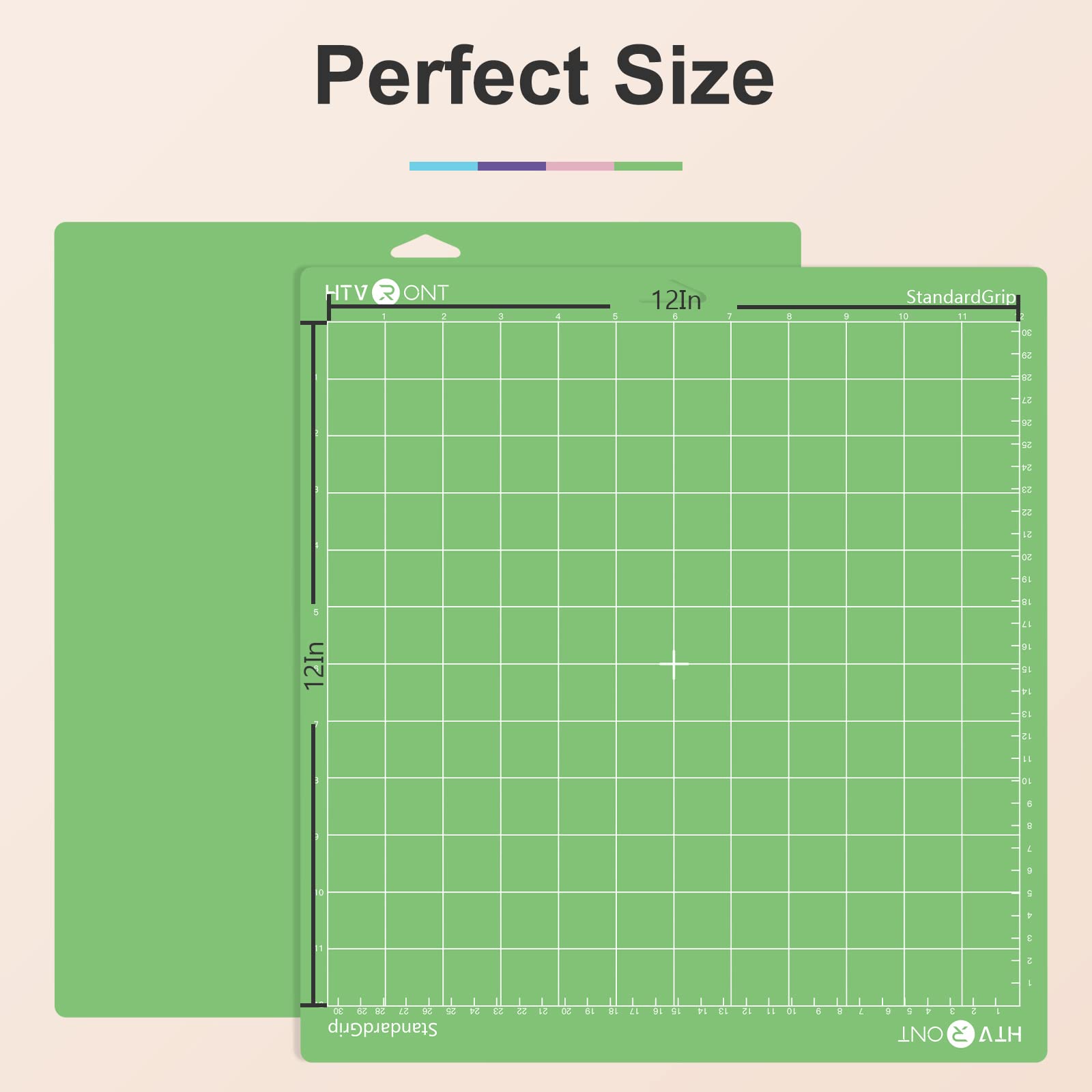 HTVRONT 5 Pack 12x12 Standard Grip Cutting Mats for Cricut Maker, Maker 3, Explore 3, Air, Air 2 & One - Green Sticky Adhesive Replacement Mats for DIY Crafts, Vinyl Cutting & Scrapbooking Projects