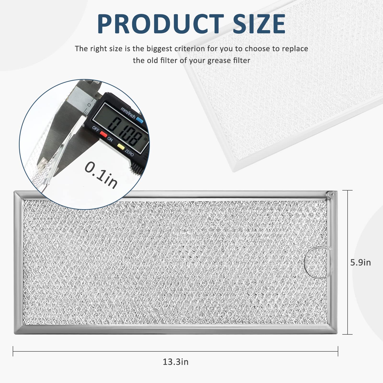 4 Pack Microwave Grease Filters - Compatible with Whirlpool & GE Microwaves (WB06X10596) - 13
