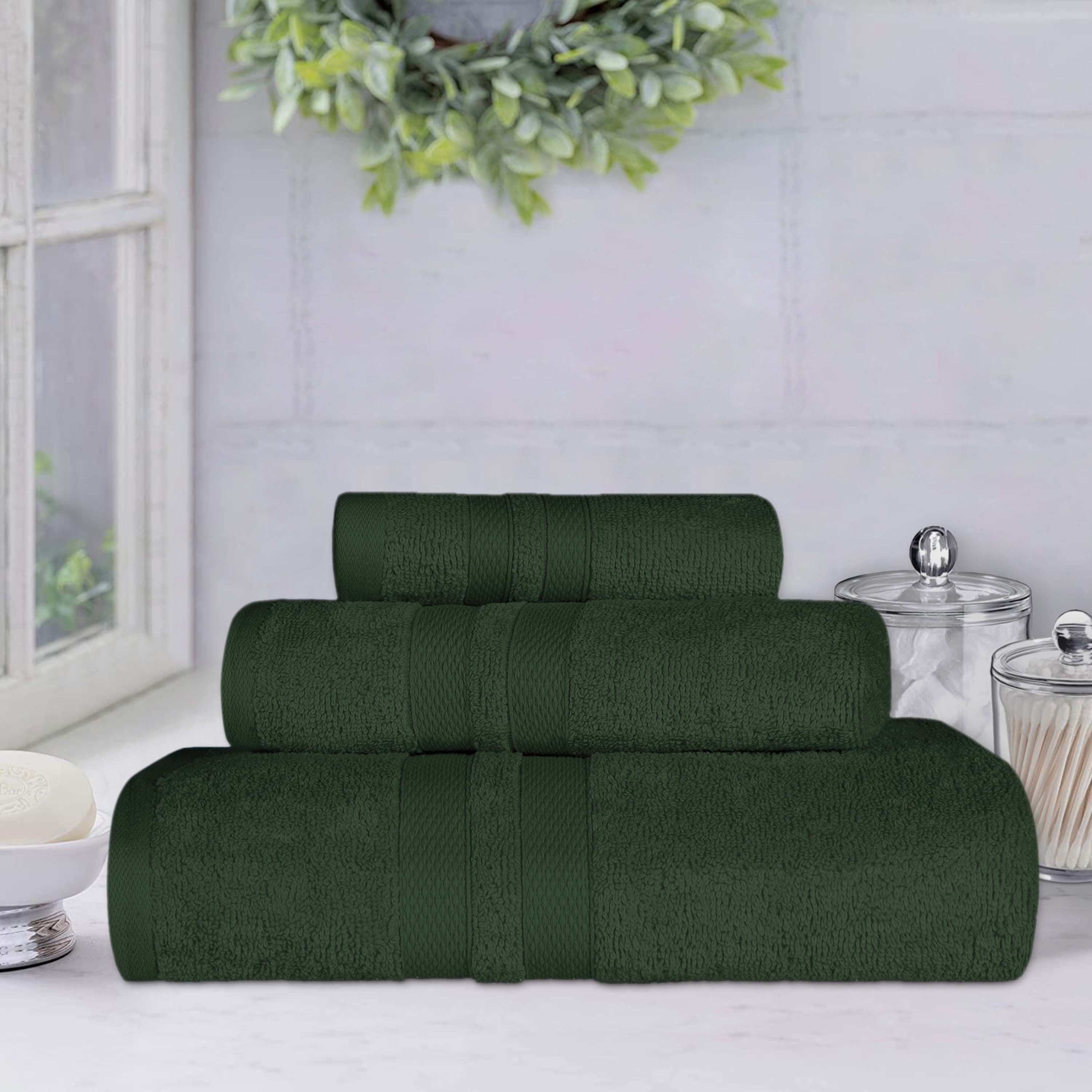 Ultra Soft Cotton Absorbent Bath Towel Set - 3 Piece Solid Color Towels for Bathroom, Spa, Gym & Beach | Quick Drying & Highly Absorbent