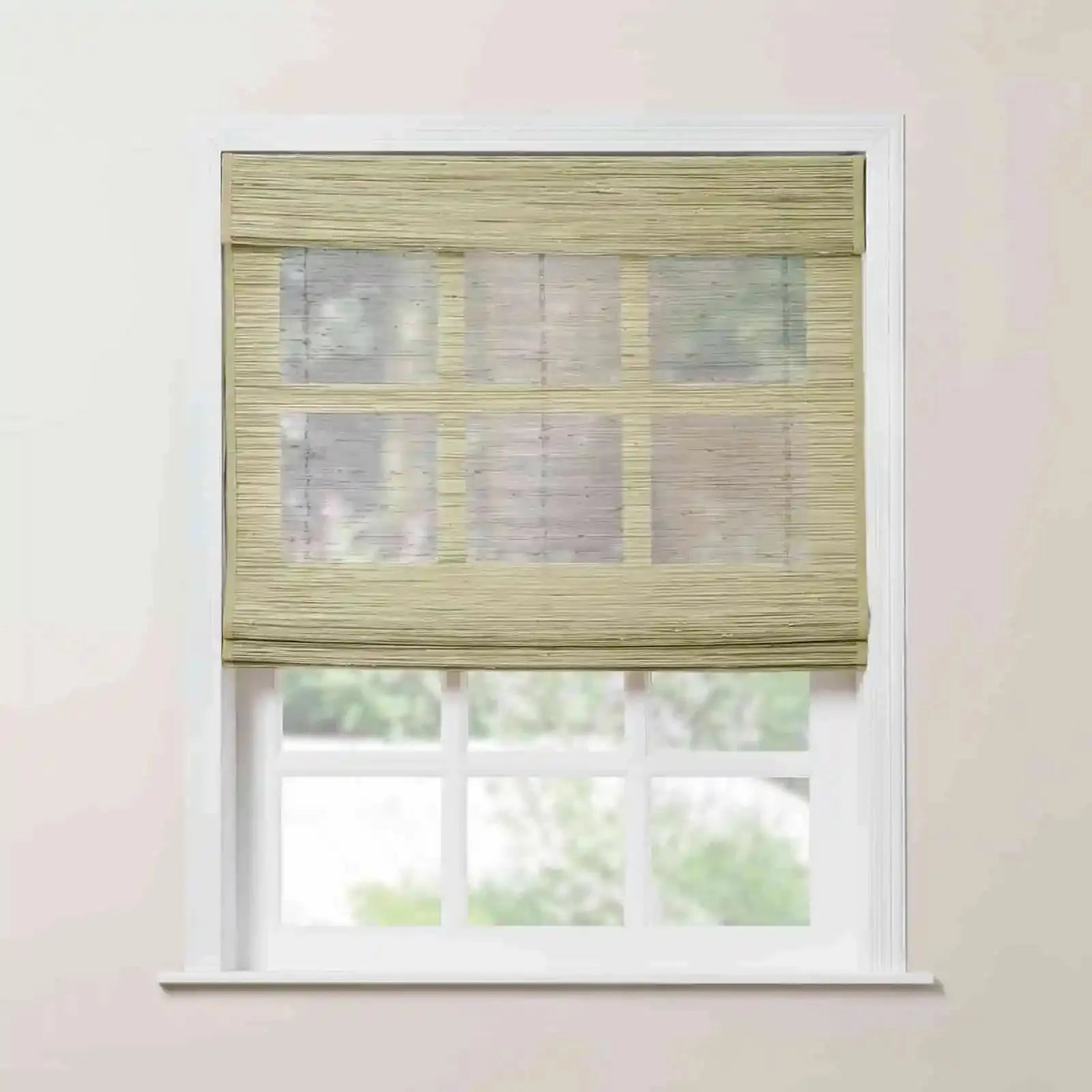 Rae Natural Ramie Bamboo Woven Shades - Series P | Eco-Friendly Window Coverings for Living Room, Bedroom & Patio | Light Filtering & UV Protection