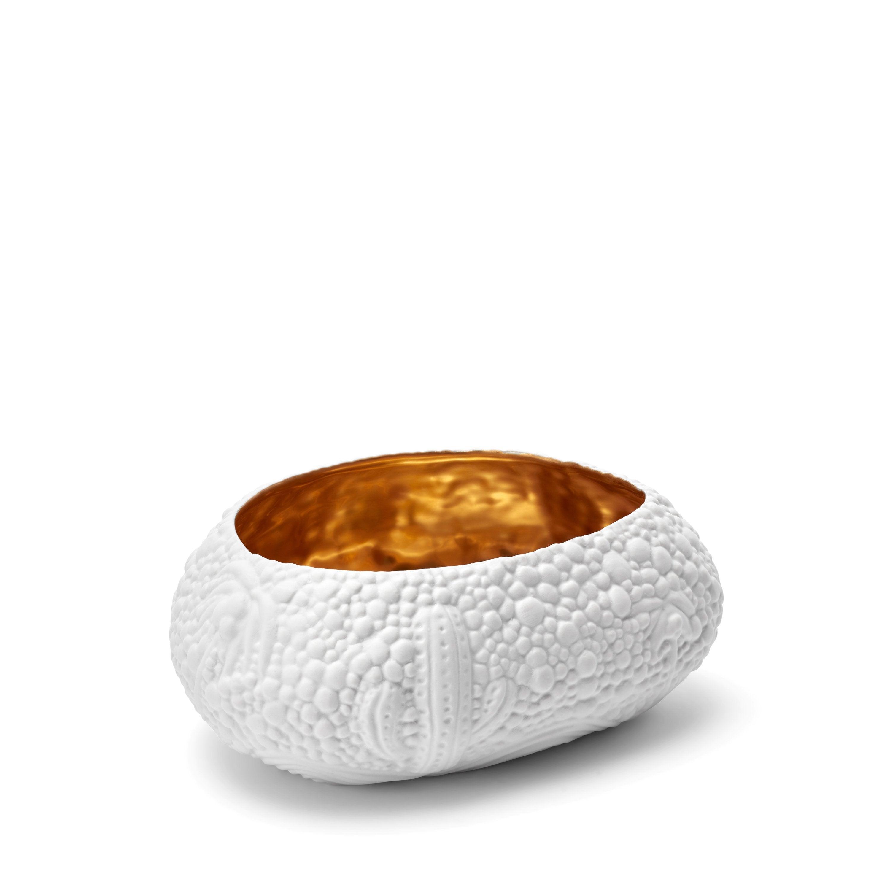 Premium Haas Mojave Desert Bowl - Medium Size Ceramic Serving Bowl in Elegant White & Gold - Perfect for Salads, Pasta, and Stylish Table Decor
