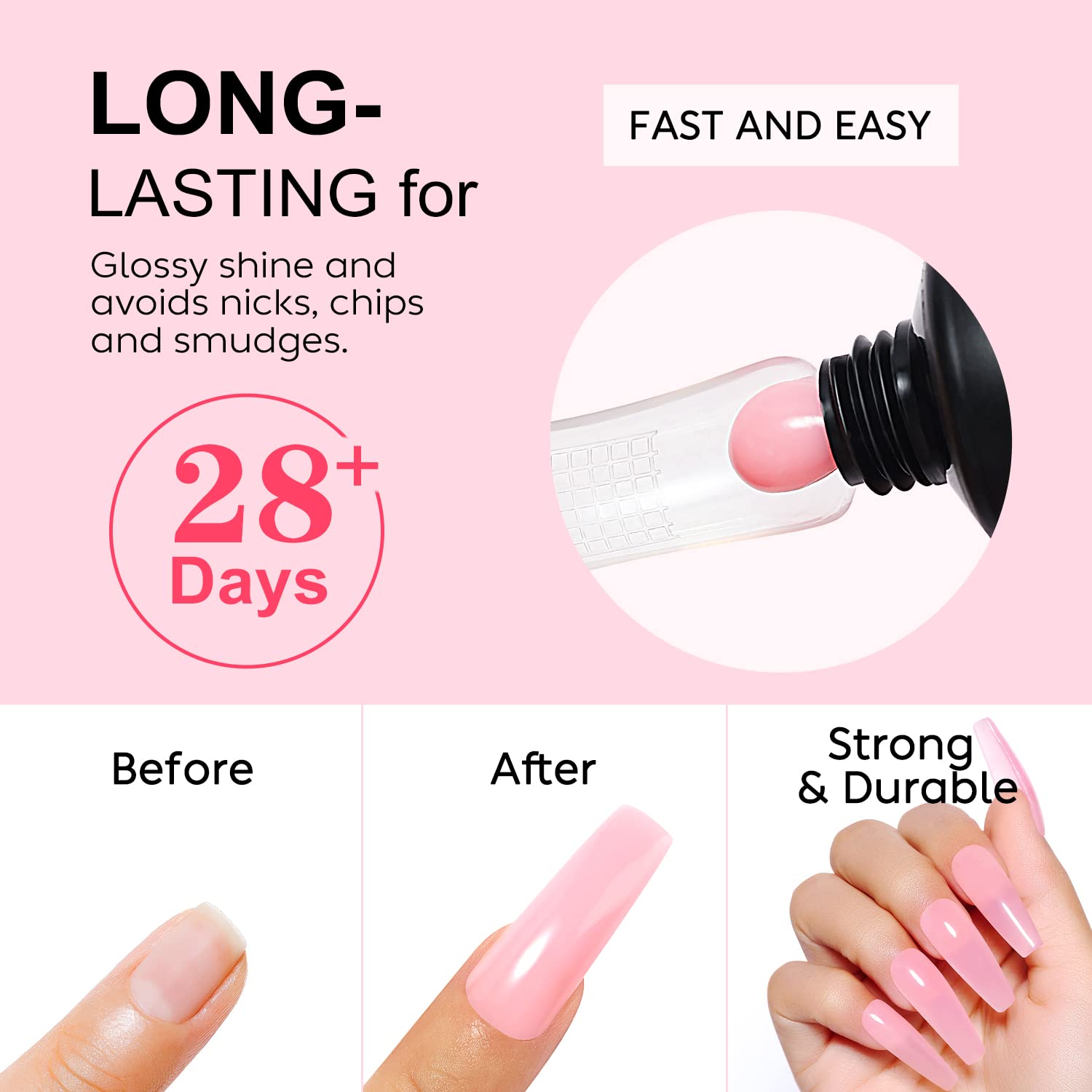 AIMEILI 30ml Soak Off UV LED Nail Extension Builder Gel - White False Nails for Salon & Home Manicure | Perfect for Nail Art, Extensions & DIY Gel Polish Application