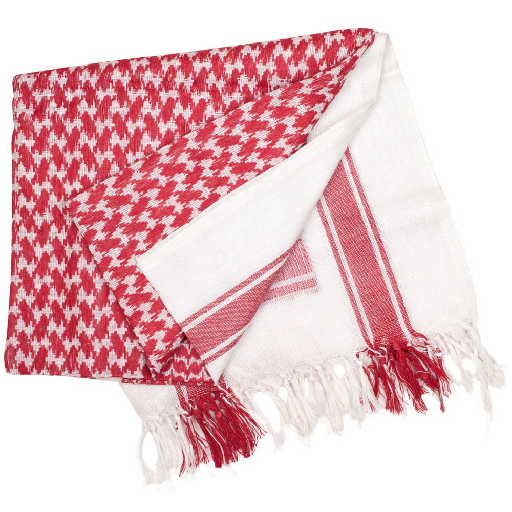 Valken Shemagh Scarf - Red & White Tactical Desert Scarf for Outdoor, Hiking, Camping & Military Use