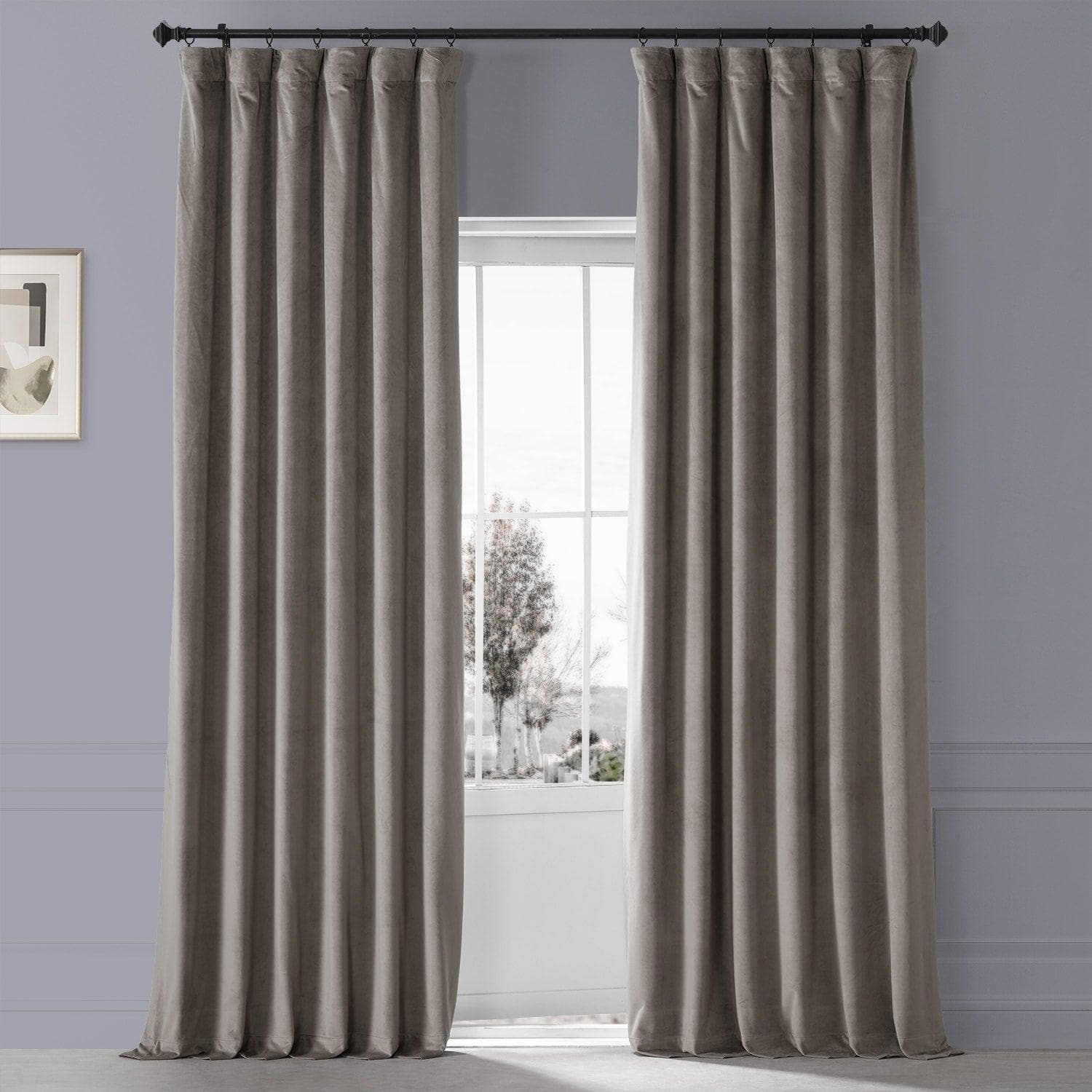 Luxury Taupe Signature Plush Velvet Blackout Curtains for Bedroom & Living Room - Noise Reducing, Thermal Insulated, Hotel Style Drapes for Home Decor & Sleep Comfort