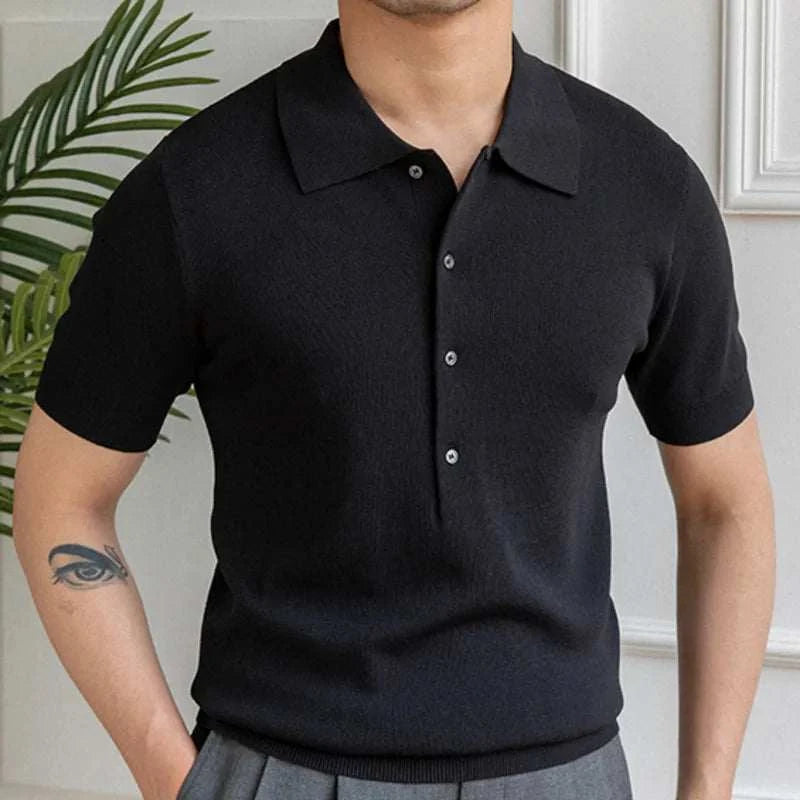Premium British Polo Shirt for Men - Classic Casual Cotton Knit Top for Golf, Work & Everyday Wear