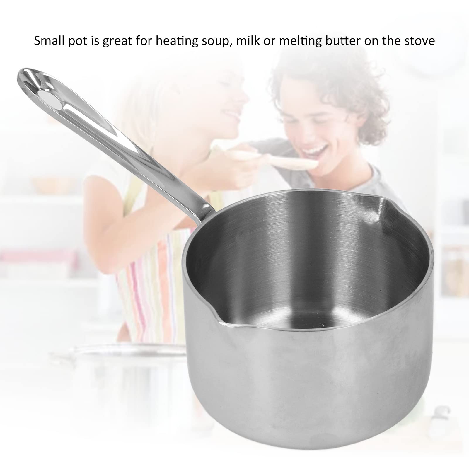 Stainless Steel Small Milk Pan - Mini Sauce Pot for Melting Butter, Chocolate, Cheese & Sugar | Perfect for Coffee, Tea, Soup, Pasta & Milk Warming | Durable Kitchen Cookware for Home & Restaurant Use