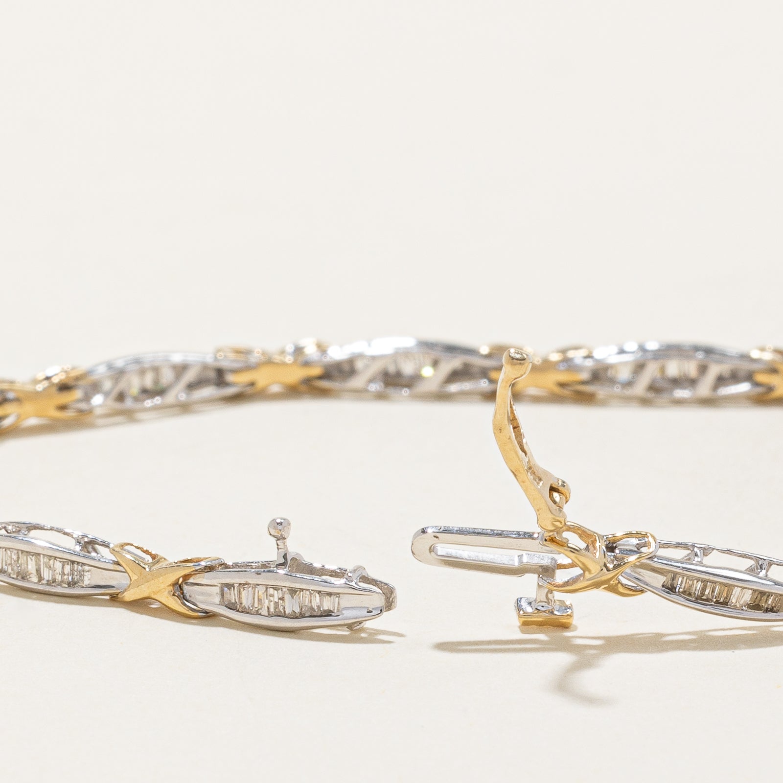Two Tone Gold Channel Set Diamond Bracelet | 0.50ctw | 7 Inches | Elegant Jewelry Gift for Women | Perfect for Weddings, Anniversaries & Special Occasions