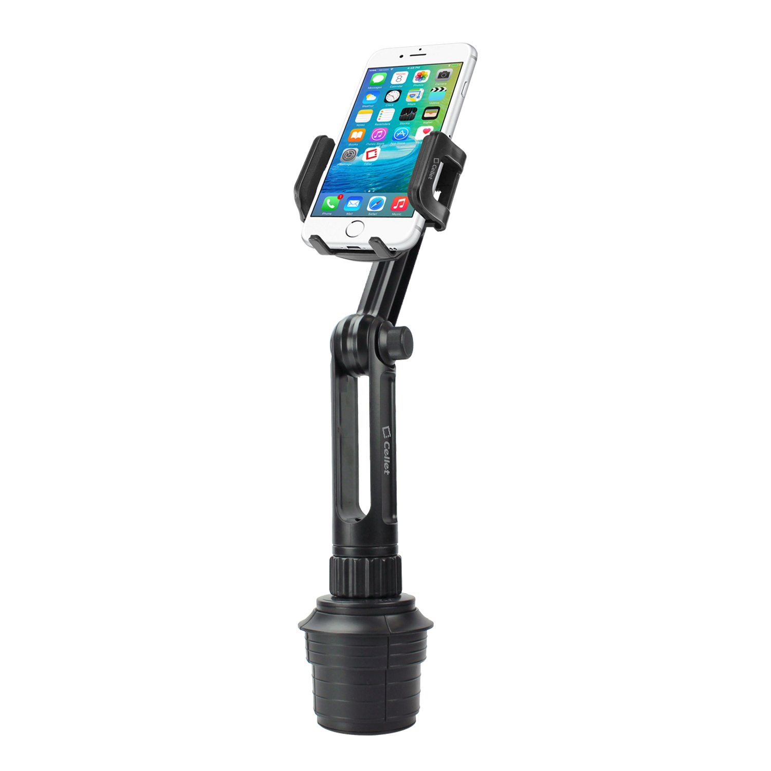 Cellet Car Cup Holder Phone Mount - Universal Adjustable Holder for iPhone 14/13/12/11/SE, Galaxy S22/S21/S20, Google Pixel & More - Extra Long Neck - Perfect for Tesla Model 3/Y & Road Trips