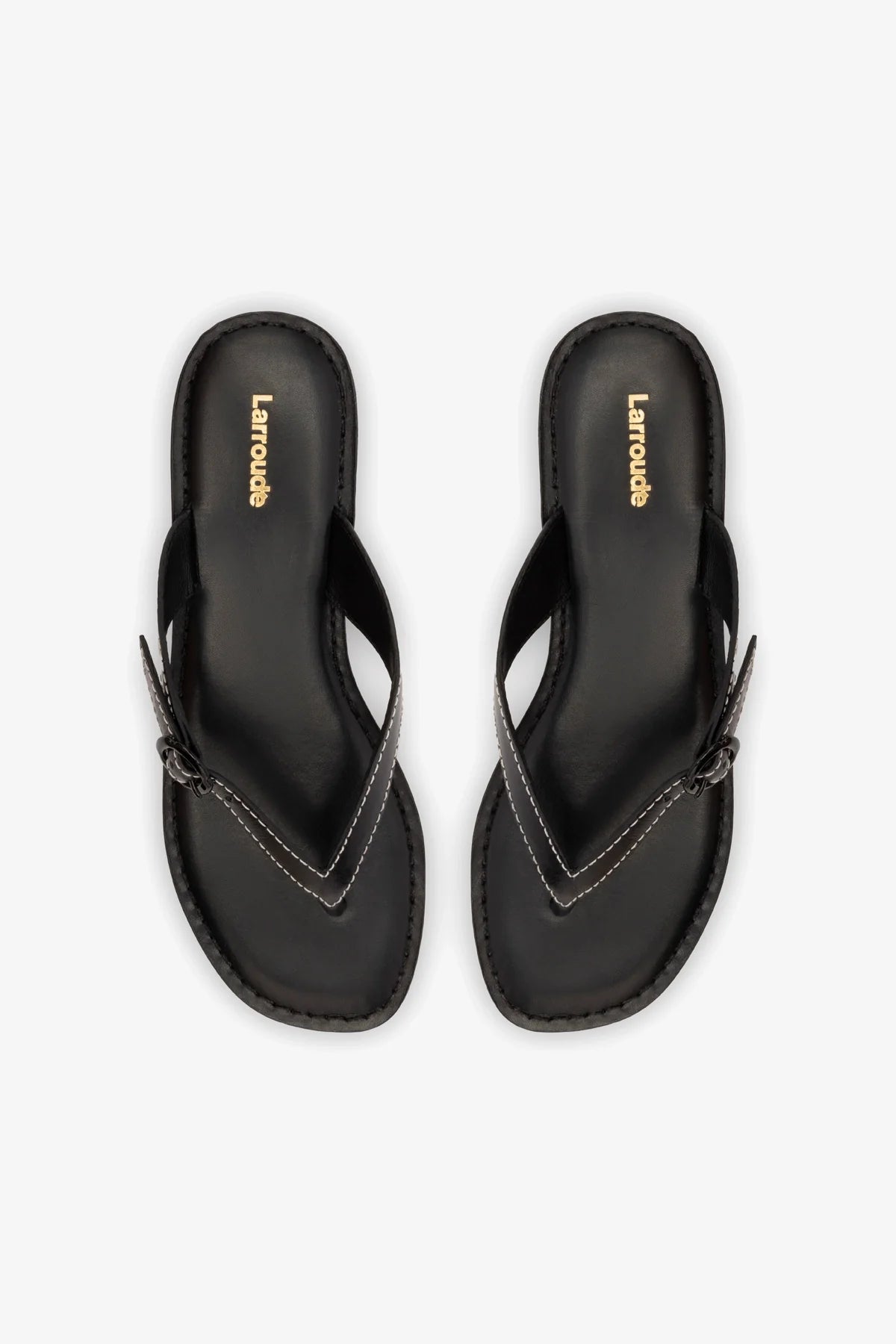 Mary Kate Black Leather Flat Sandals for Women - Comfortable Casual Summer Shoes for Beach, Walking & Everyday Wear