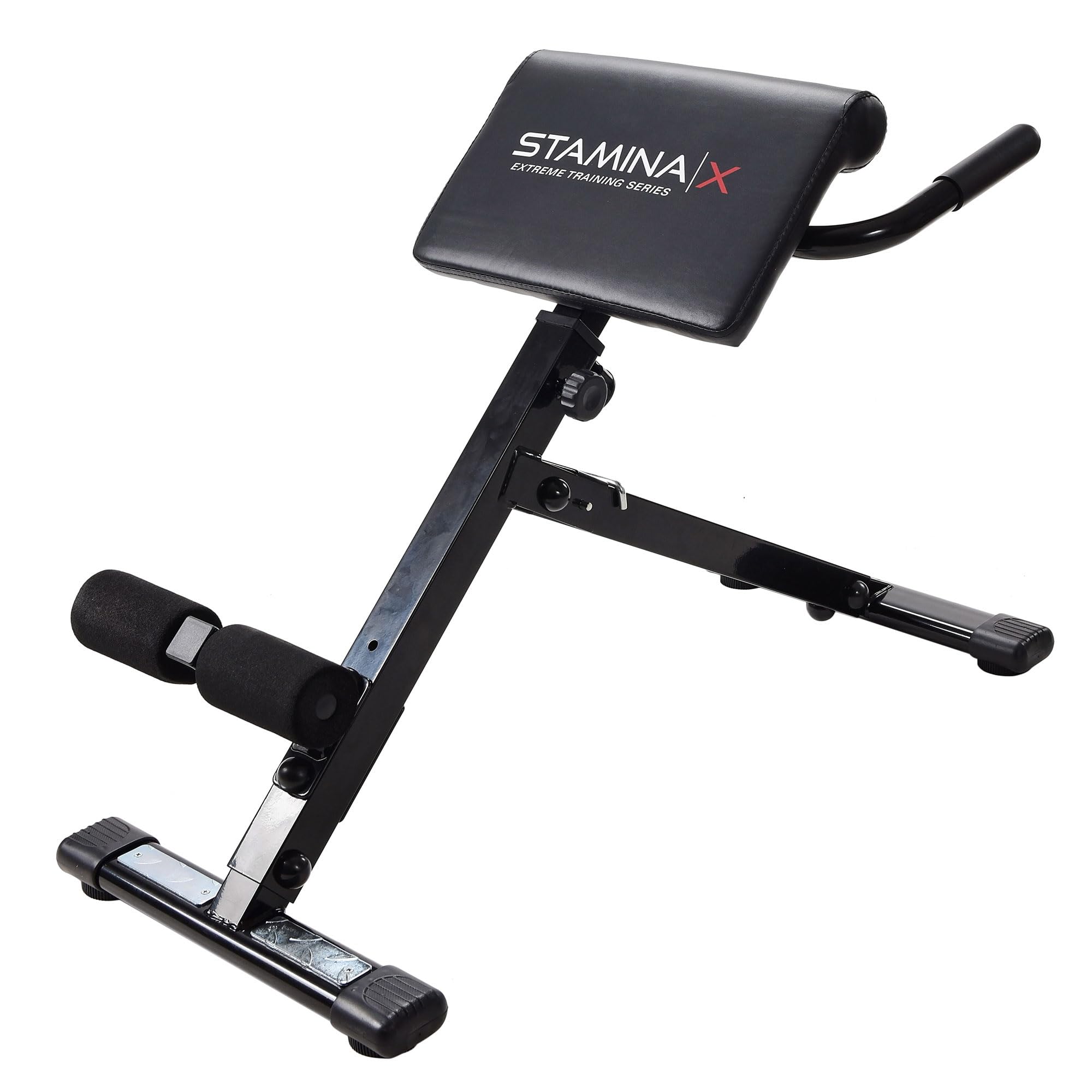 Stamina X Adjustable Ab, Back & Core Strength Training Bench - Hyperextension & Sit-Up Workout Equipment for Home Gym Fitness - Perfect for Full-Body Toning & Strength Building
