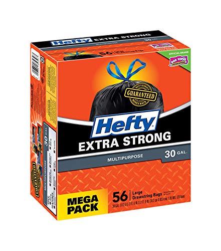 Heavy Duty Extra Strong Drawstring Trash Bags - 13 Gallon Large Kitchen Garbage Bags (Pack of 6) | Leakproof & Tear Resistant for Home, Office & Outdoor Use