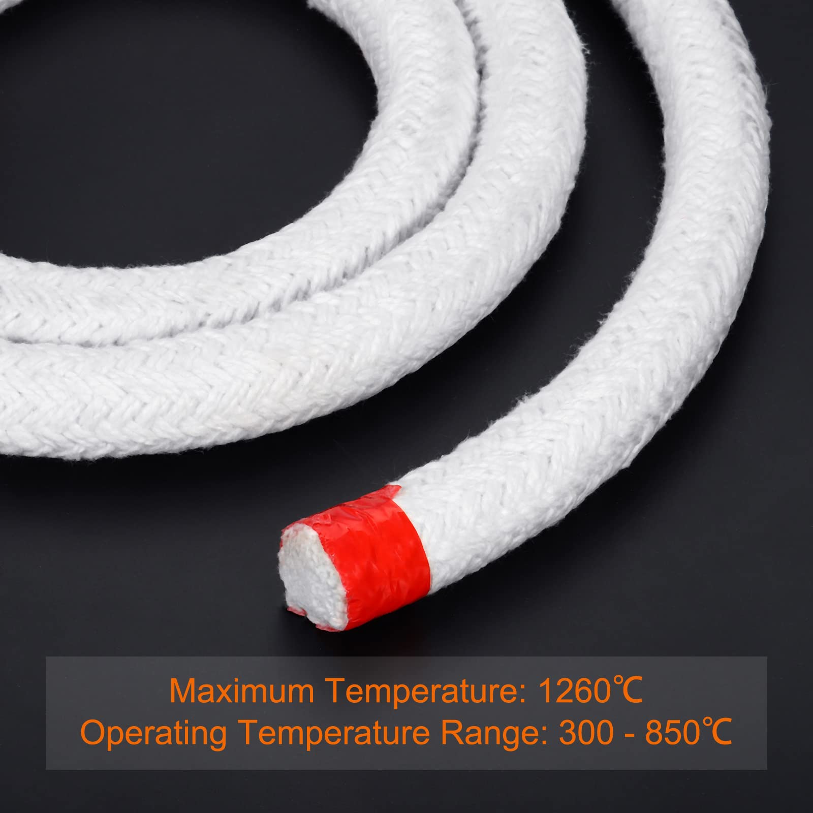 High-Temperature Ceramic Fiber Rope 6.57ft x 1