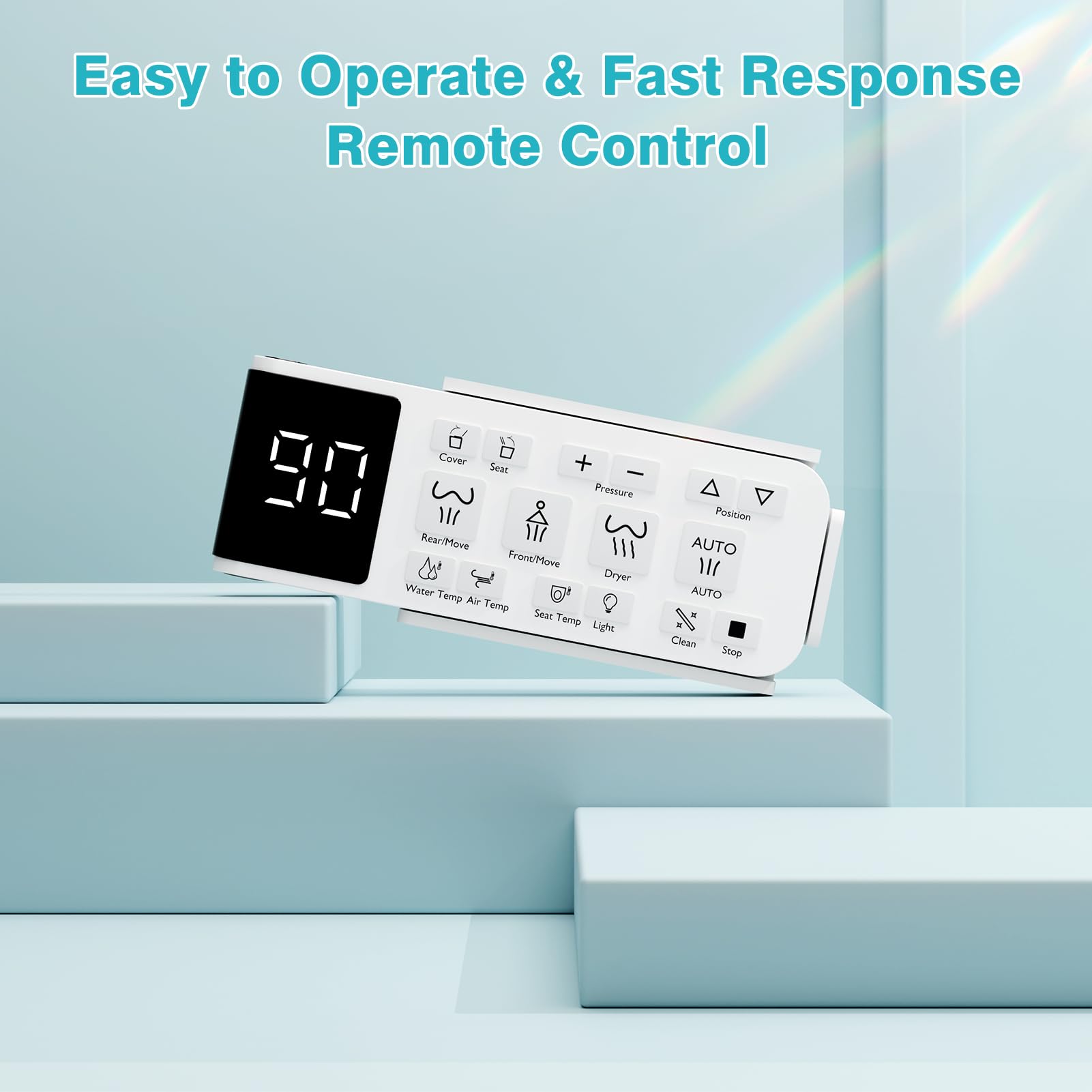 Premium Smart Bidet Toilet Seat with Auto Open/Close Lid - Heated Seat, Thermostatic Warm Water & Air Dryer - Dual Nozzle Wash (Front/Rear) - Adjustable Water Pressure & Temperature - Wireless Remote & Night Light - Perfect for Modern Bathrooms & Elderly Care