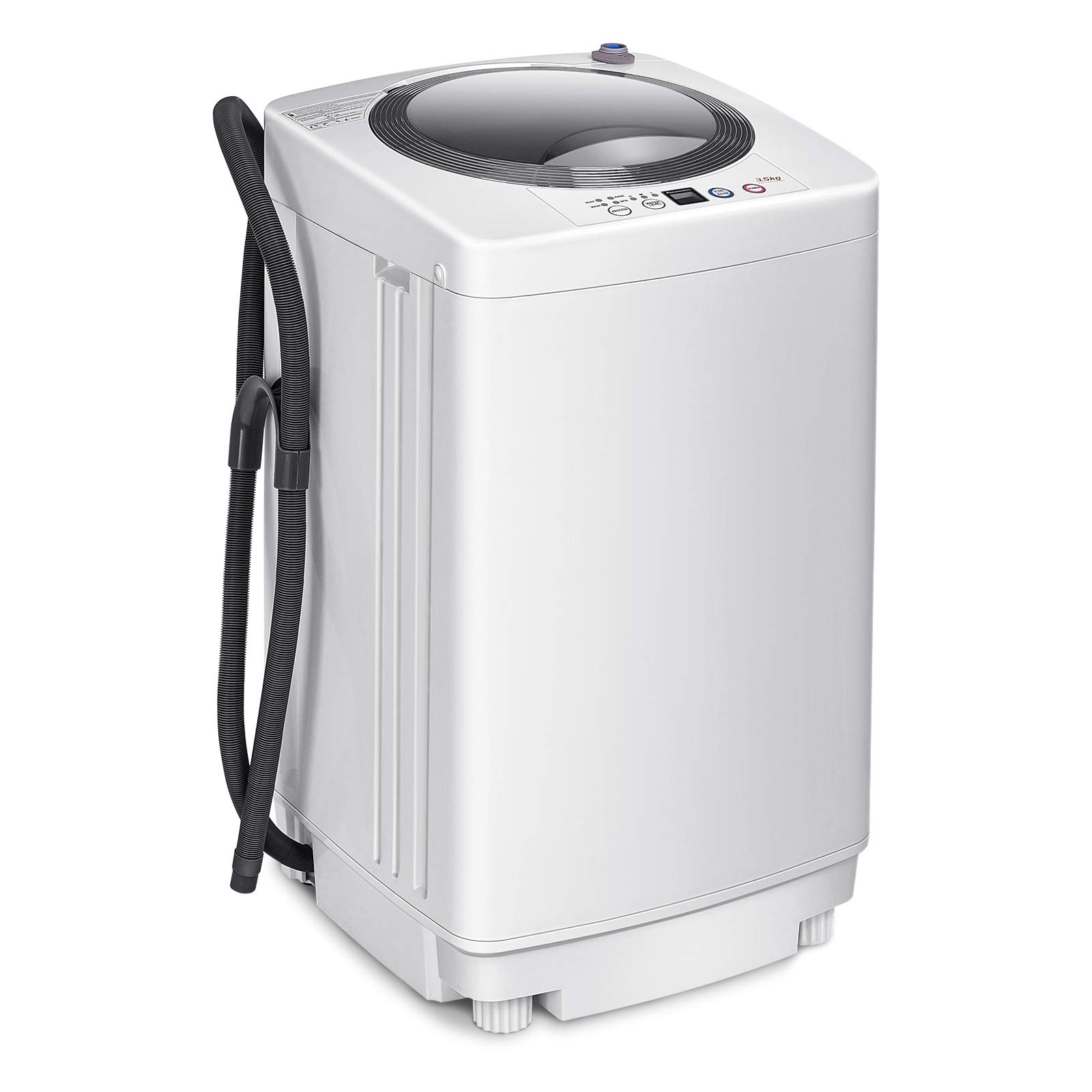 Casart 8 Lbs Portable Compact Full-Automatic Washing Machine with Drain Pump - Lightweight Cloth Washer & Spinner for Apartments, Dorms, RVs, and Camping