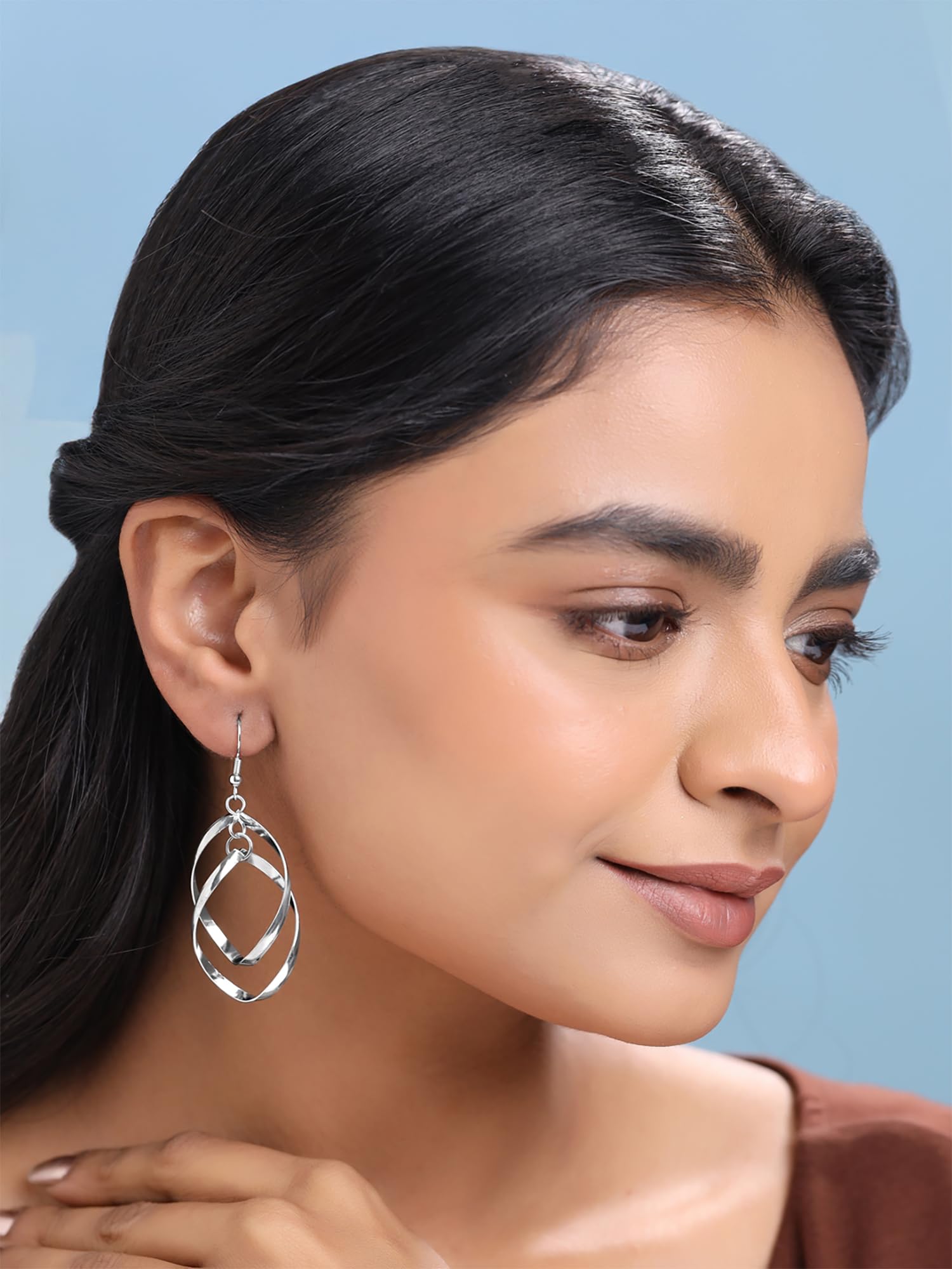 Yellow Chime Dangle Earrings for Women - Silver Leaf-Shaped Long Dangler Earrings | Fashion Jewelry Gift for Girls, Wife (Birthday, Anniversary) | Perfect for Parties, Weddings & Everyday Wear