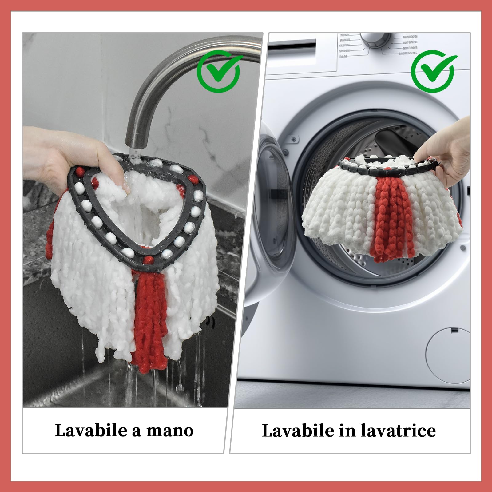 Vileda 2-in-1 Turbo EasyWring & Clean Spin Mop Replacement Microfiber Pads - Compatible Floor Mop Heads - Super Absorbent & Reusable Cleaning Cloths for Hardwood, Tile & Laminate Floors - Perfect for Kitchen, Bathroom & Home Cleaning