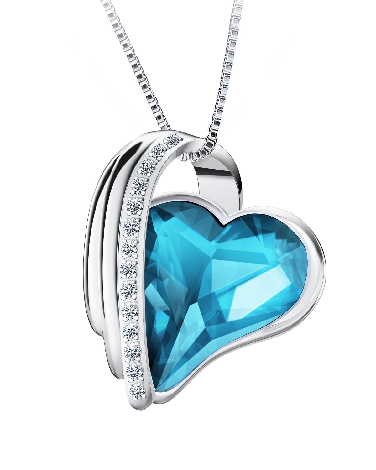 Mother’s Day Necklace with Birthstones - Personalized Heart Crystal Jewelry Gift for Mom, Wife, Sister, Grandma & Daughter | Elegant & Meaningful Present for Mother’s Day, Birthday, Anniversary & Special Occasions