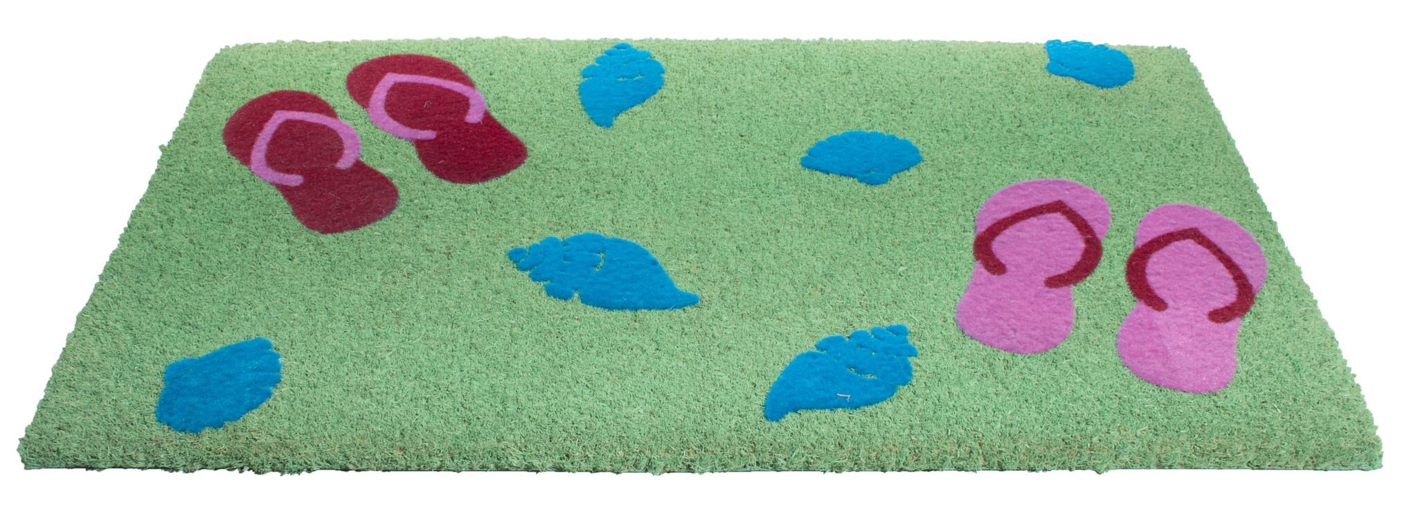 Premium Sandy Flip Flop Coir Doormat with Flocked Pattern - 30