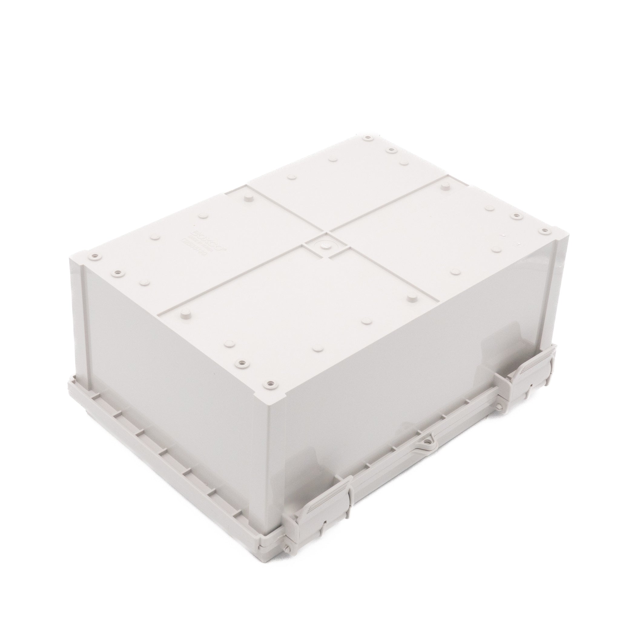 Boxco Q Series 9.84 x 9.84 x 6.30 Inches (250 x 250 x 160mm) Waterproof Plastic Enclosure - IP67 Rated, IK08 Impact Resistant, ABS Material with Grey Hinged Cover & Mounting Plate - Ideal for Outdoor Electronics, Industrial Equipment & Electrical Component Protection