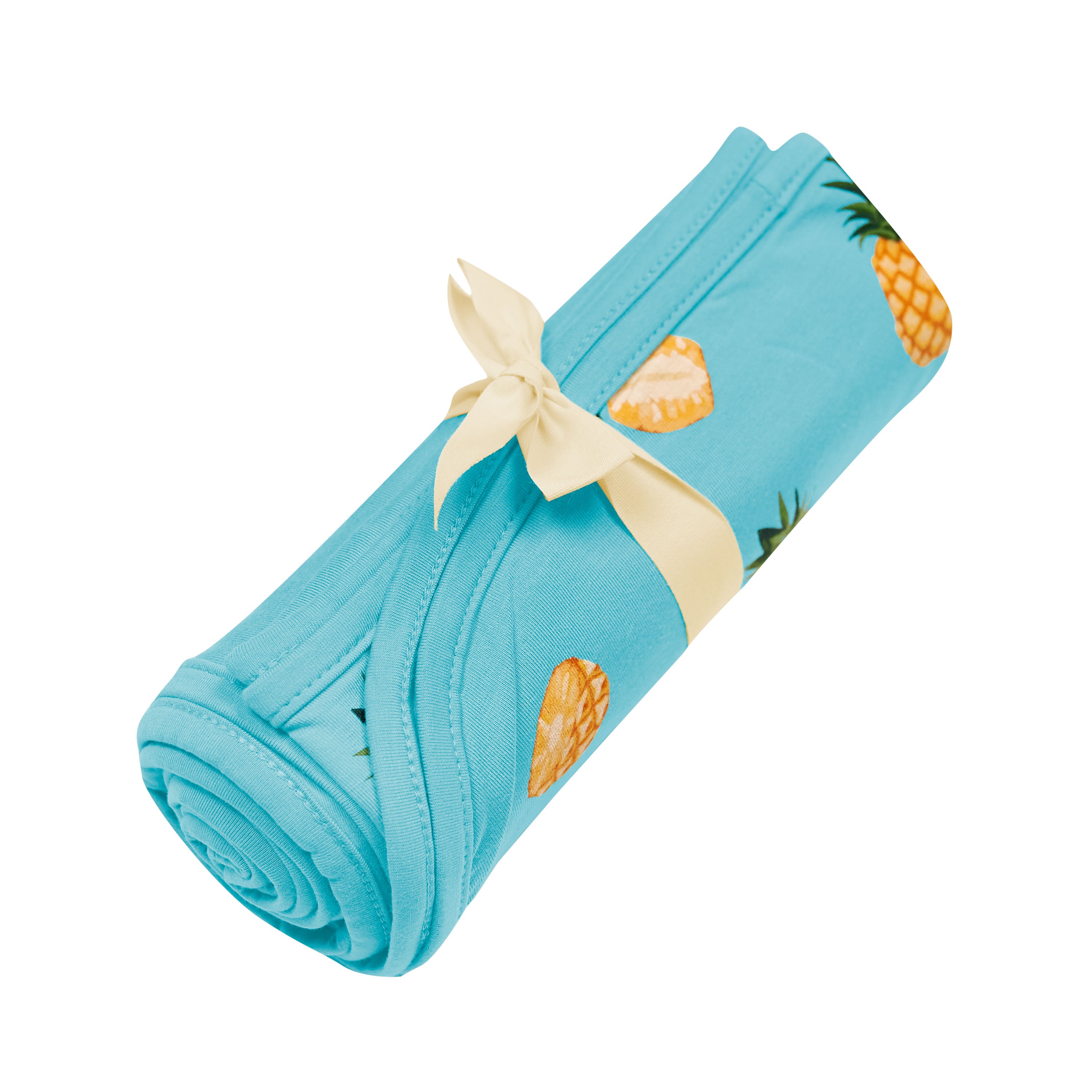 Organic Cotton Pineapple Print Swaddle Blanket for Newborns - Soft & Breathable Baby Wrap for Swaddling, Nursing, and Tummy Time