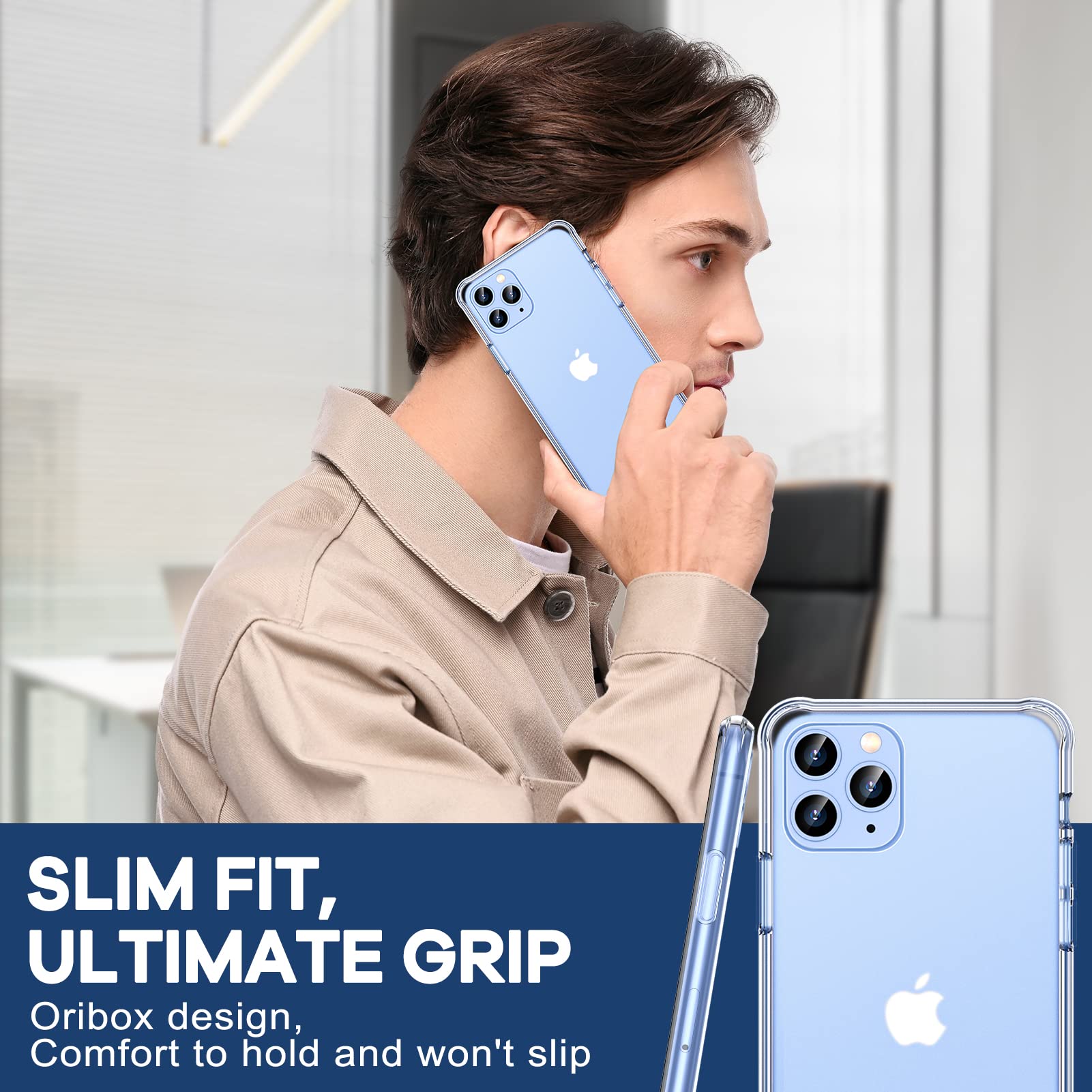 ORIbox Clear iPhone 11 Pro Max Case - Translucent Matte Protective Cover with Soft Edges | Lightweight Slim Design for Women, Men & Kids | Perfect for Everyday Use, Work & School