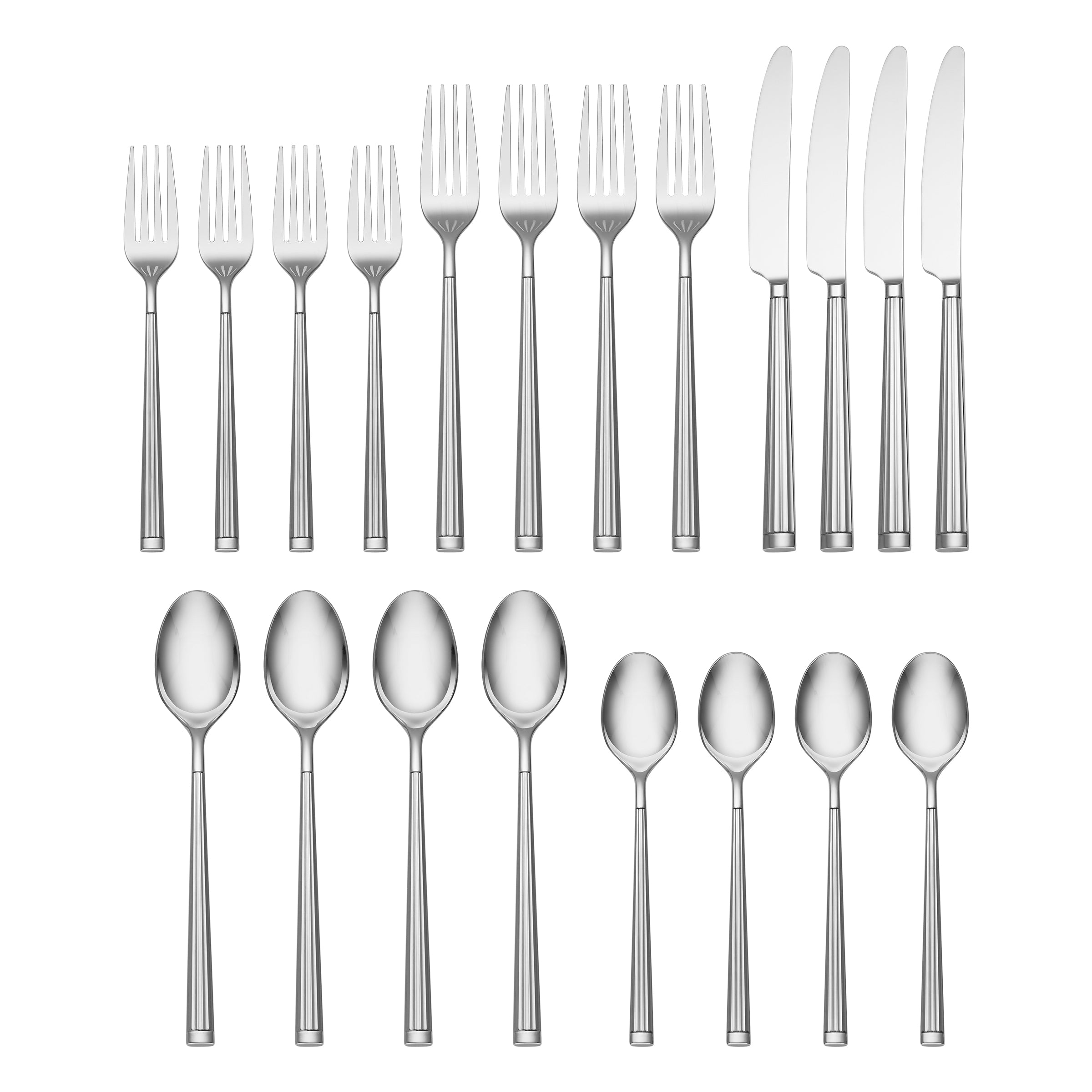Premium Robyn 20-Piece Stainless Steel Flatware Set - Service for 4 - Elegant Dining Utensils for Everyday Use & Formal Occasions