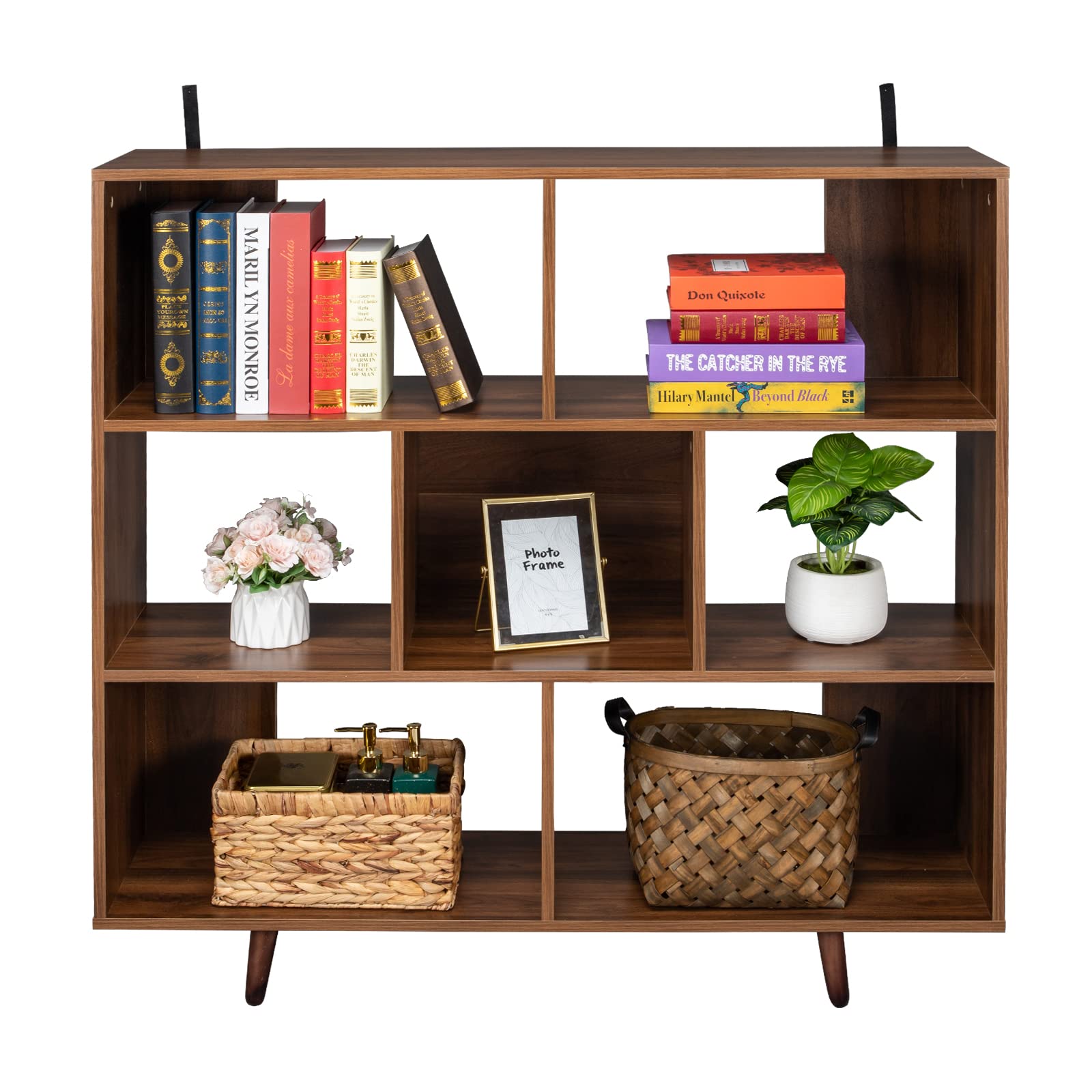 HGPZ Wood Bookcase - 5-Tier Storage Shelf for Books, Decor & Essentials - Sturdy Bookshelf for Entryway, Hallway, Living Room & Home Office - Perfect for Organizing Books, Displaying Collectibles & Maximizing Small Spaces