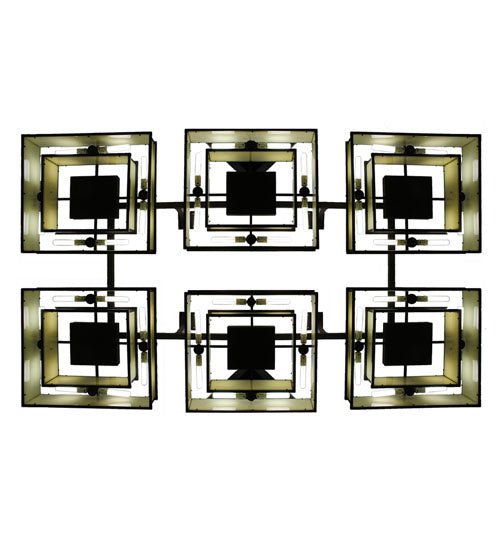 48-Light Semi Flushmount Ceiling Fixture - Modern Crystal Chandelier for Dining Room, Bedroom, or Living Room Lighting