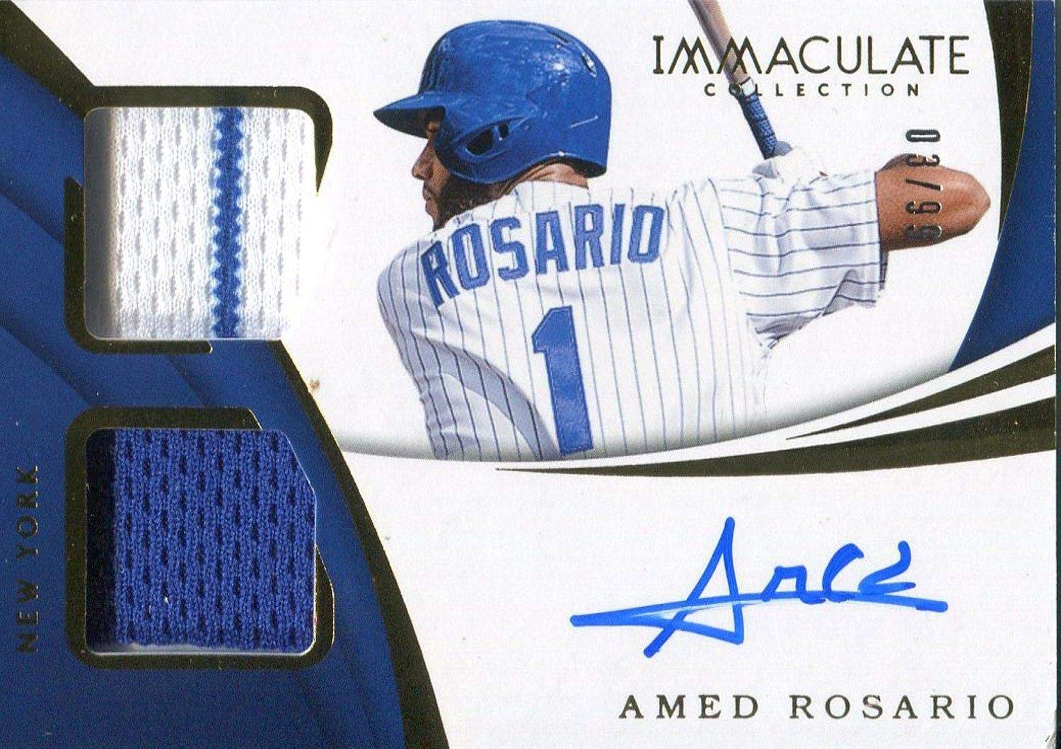 Amed Rosario Autographed 2018 Panini Immaculate Collection Jersey Card - Authentic Baseball Memorabilia with Game-Used Jersey - Perfect for Collectors and Sports Fans Display
