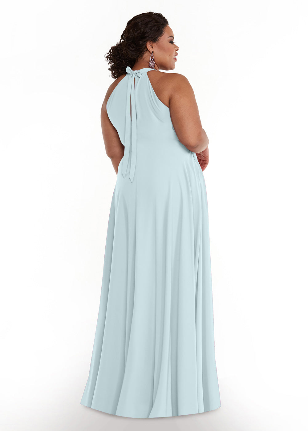 Elegant 83002 Stretch Chiffon A-Line Bridesmaid Dress with Adjustable Halter Neck - Perfect for Weddings, Formal Events & Special Occasions