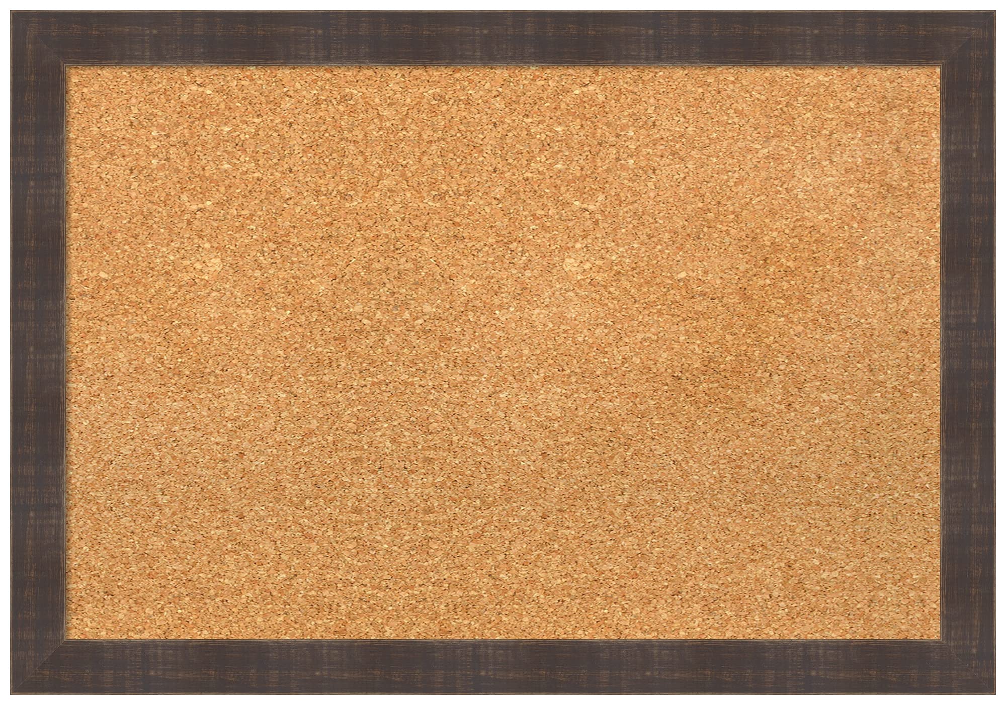 Amanti Art 18x26 Natural Cork Board with Brown Wood Frame - Rustic Farmhouse Pinboard for Office & Home Organization - Perfect for Vision Boards, Memo Displays & Wall Decor