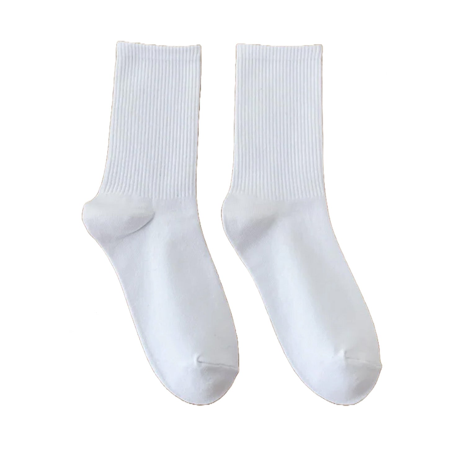FLOOF Women's Basic White Crew Socks - Soft Cotton Everyday Socks for Work, Gym & Casual Wear