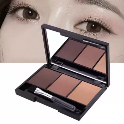 Best 3-in-1 Eyebrow Palette - Eyebrow Pencil, Powder & Brush Set for Perfect Brows | Natural Look for Daily Makeup, Parties & Professional Use