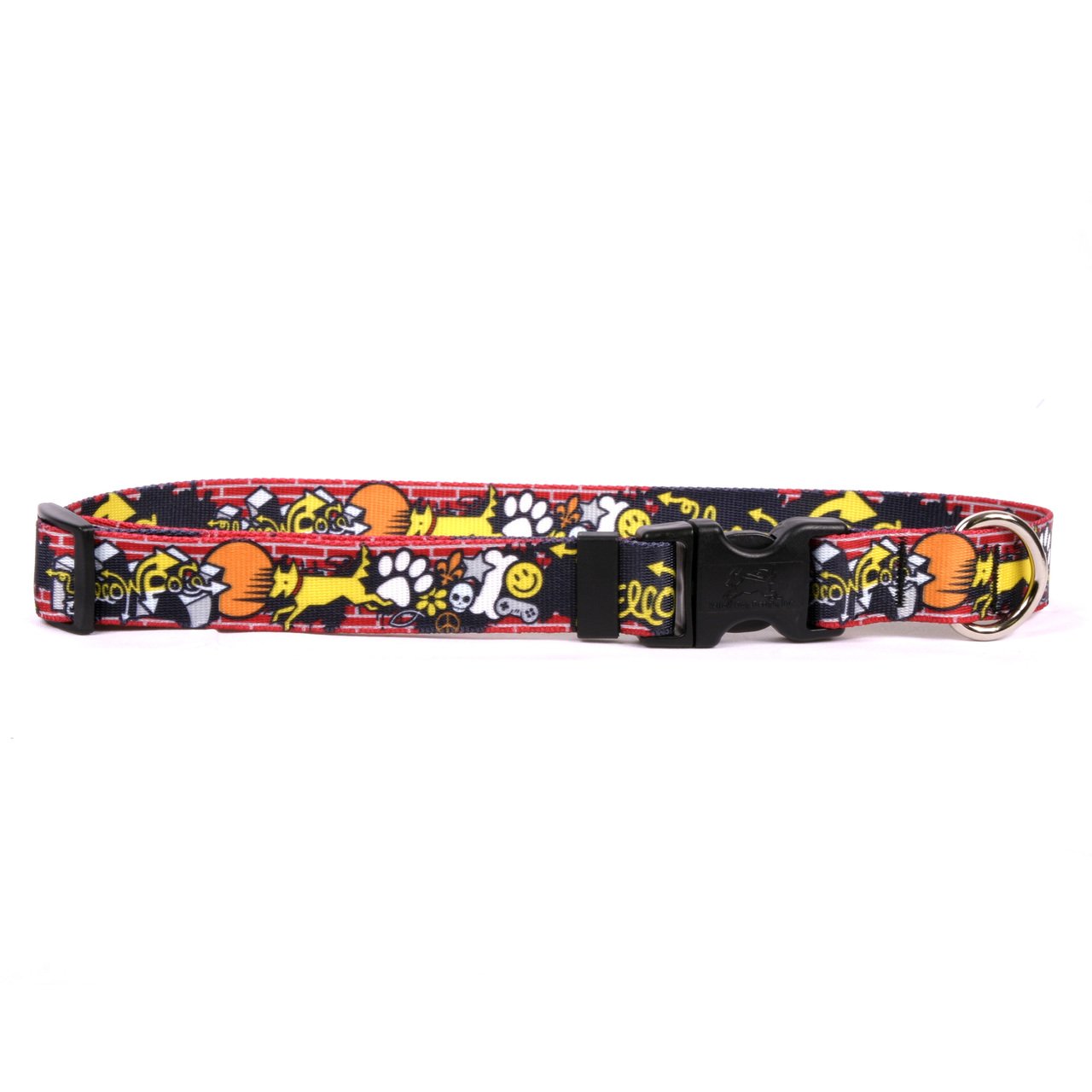 Yellow Graffiti Dog Collar for Large Dogs 18
