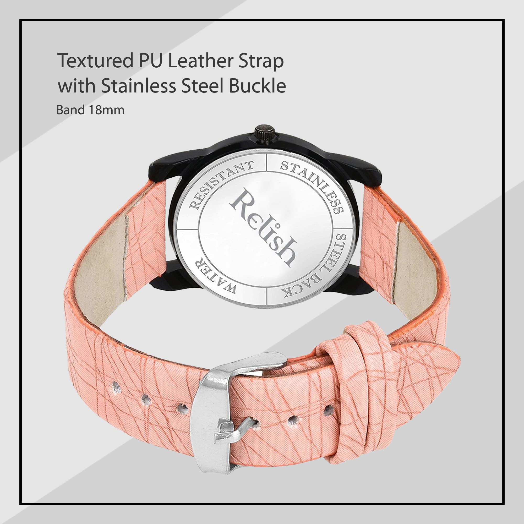 Elegant Analog Black Dial Watch for Women & Girls - RE-L091PB | Stylish Fashion Accessory for Everyday Wear, Office, and Special Occasions