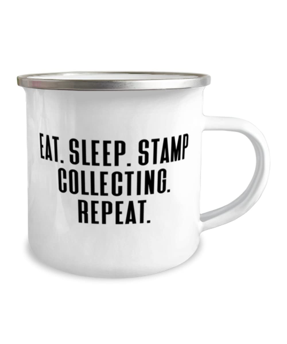 12oz Camper Mug for Stamp Collectors - Funny Gag Gift for Philatelists - Perfect for Camping, Travel & Coffee Breaks